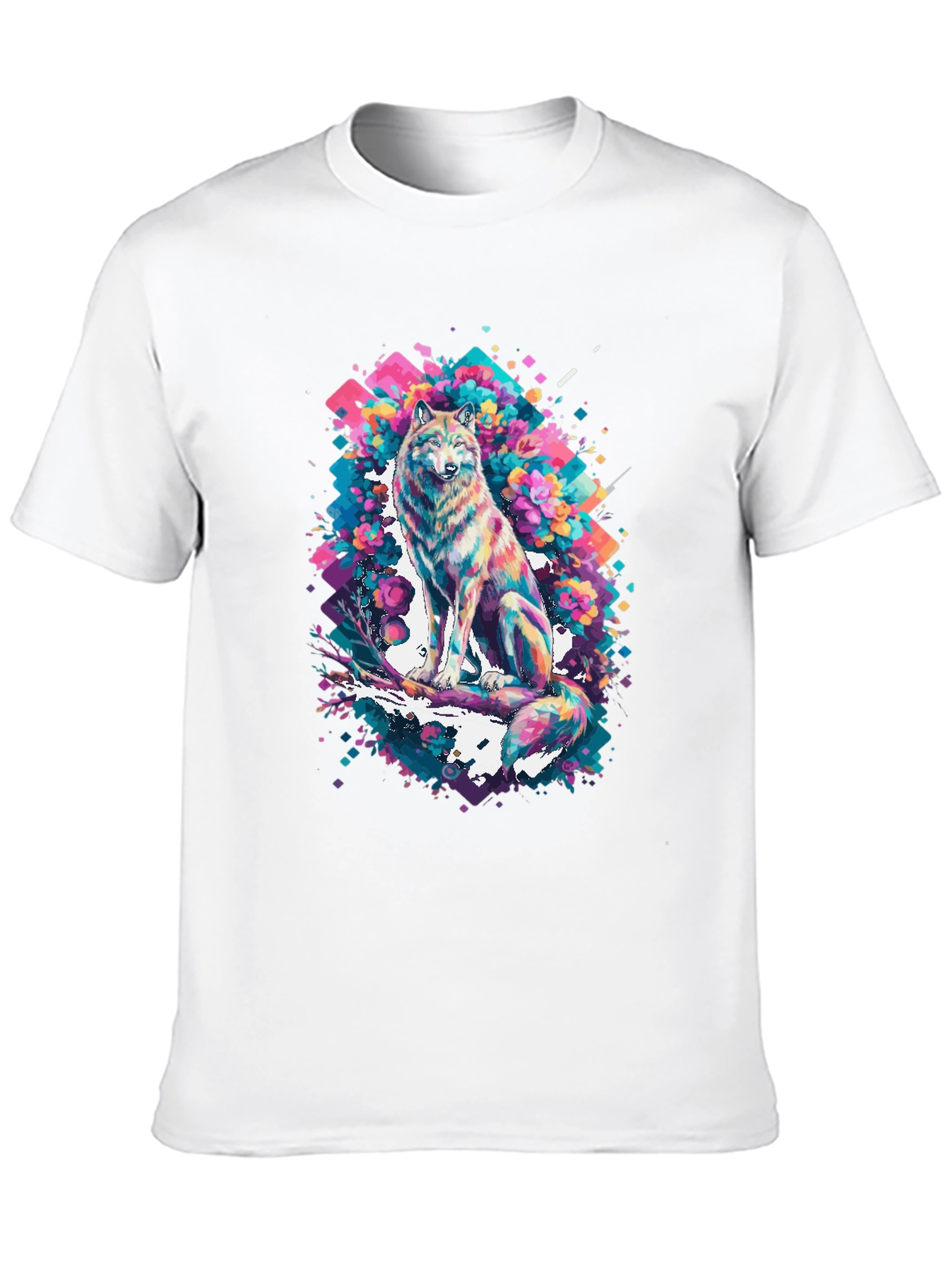 Abstract Wolf Graphic T-Shirt