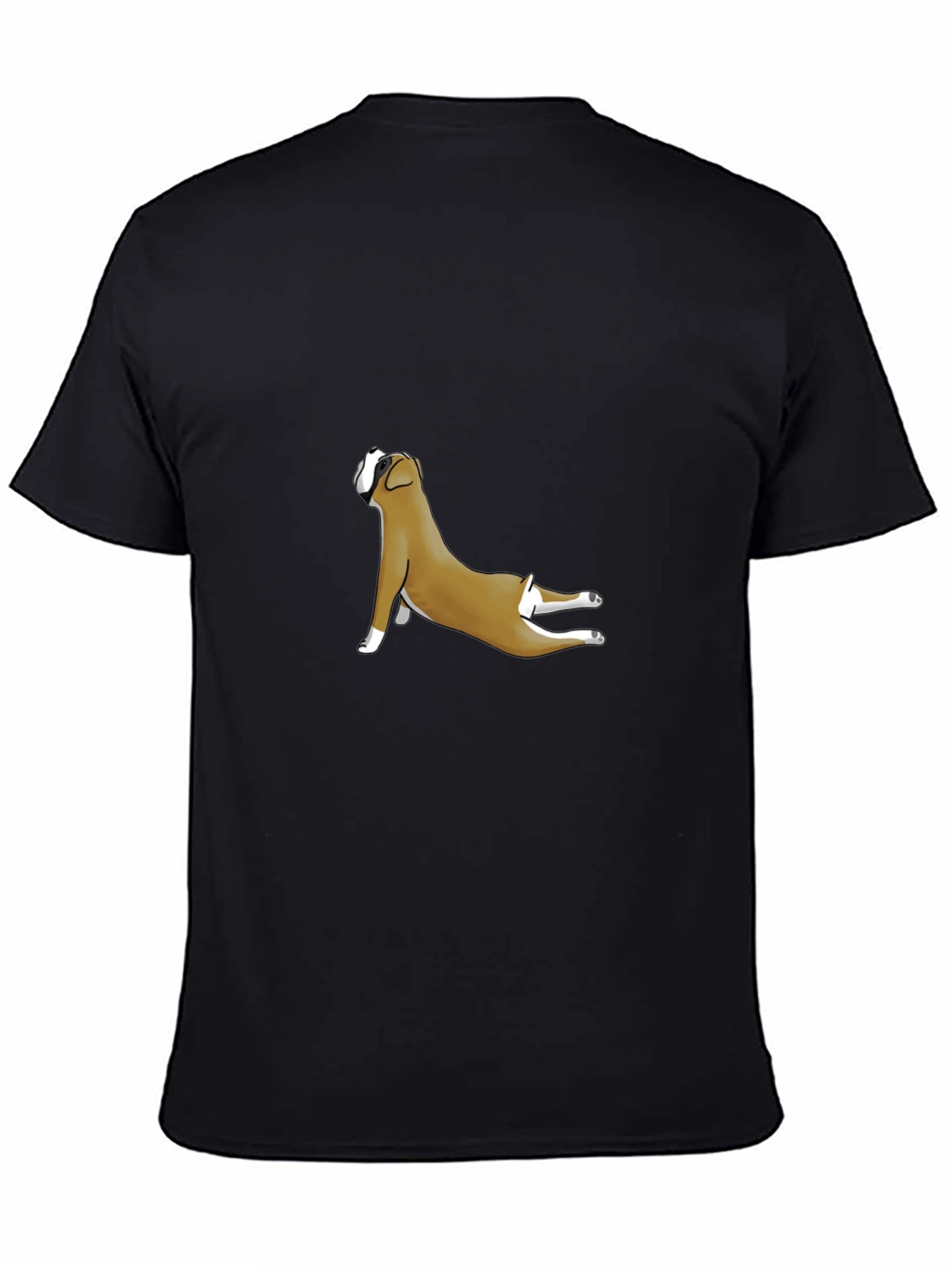 Boxer Dog Yoga Pose Black T-Shirt
