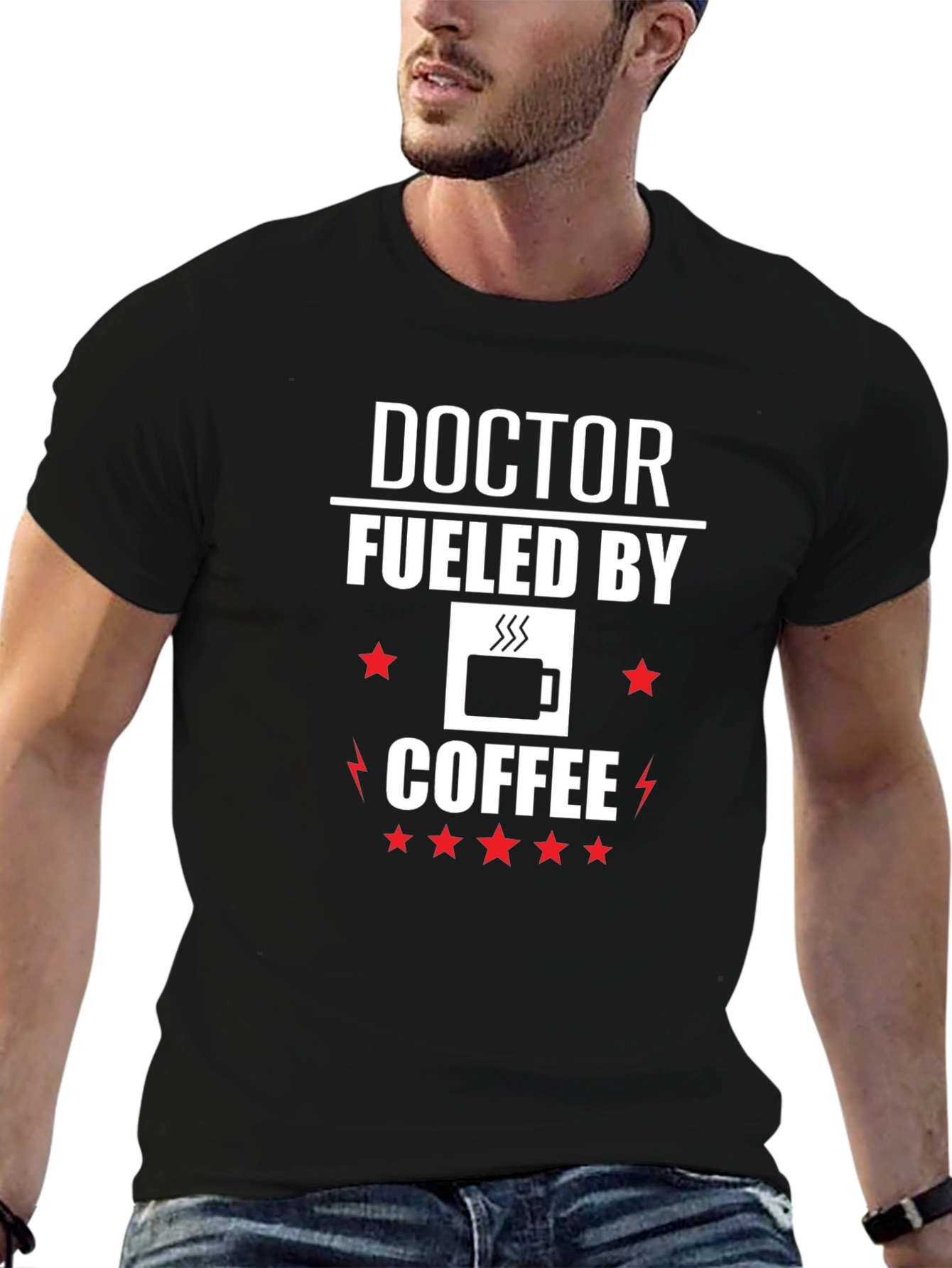 Doctor Fueled by Coffee Graphic T-Shirt