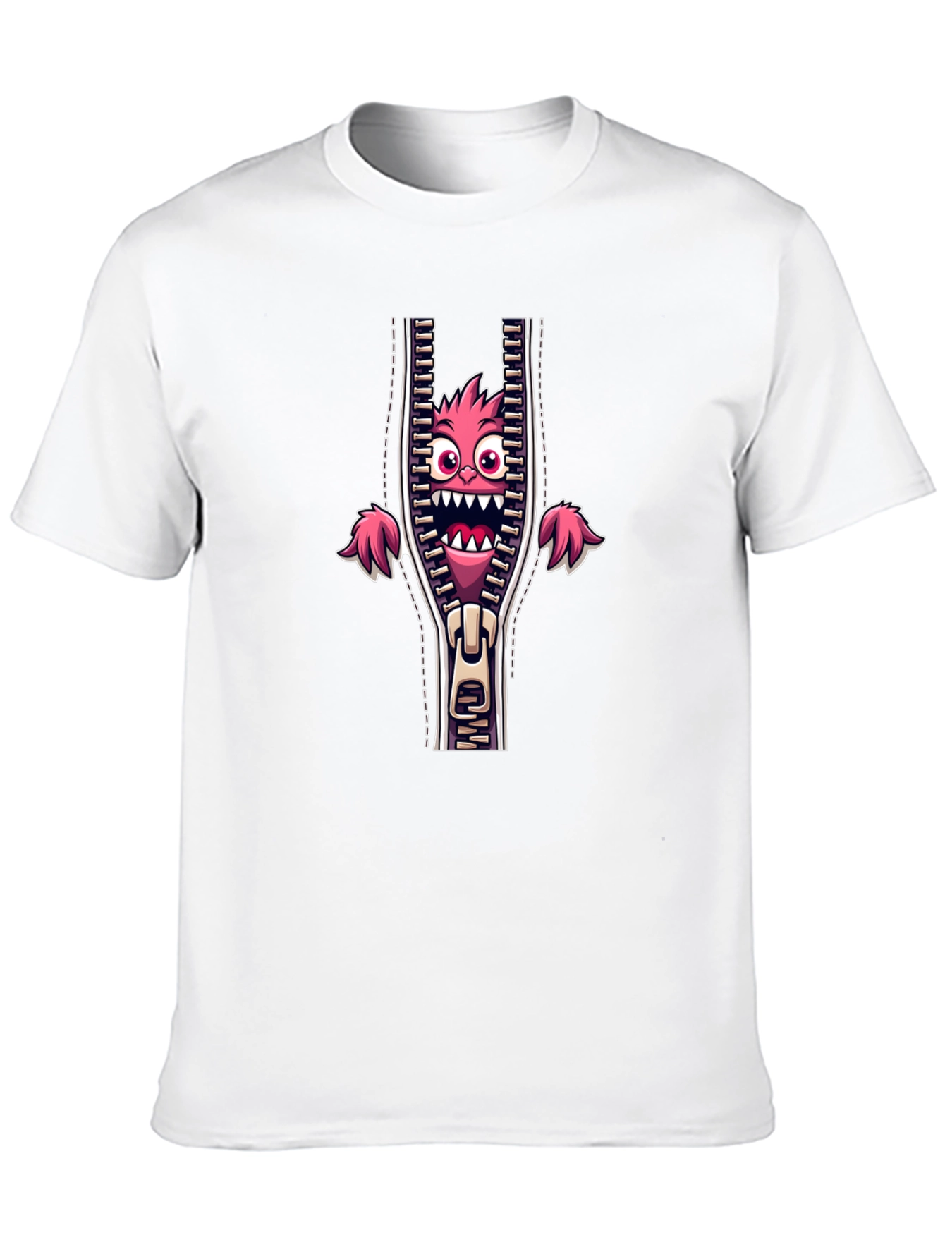 Monster Zipper Graphic Tee - Unleash Your Wild Side