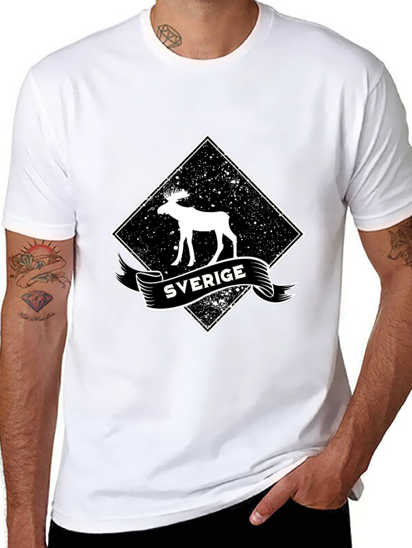 Sweden Sverige Moose Graphic T-Shirt