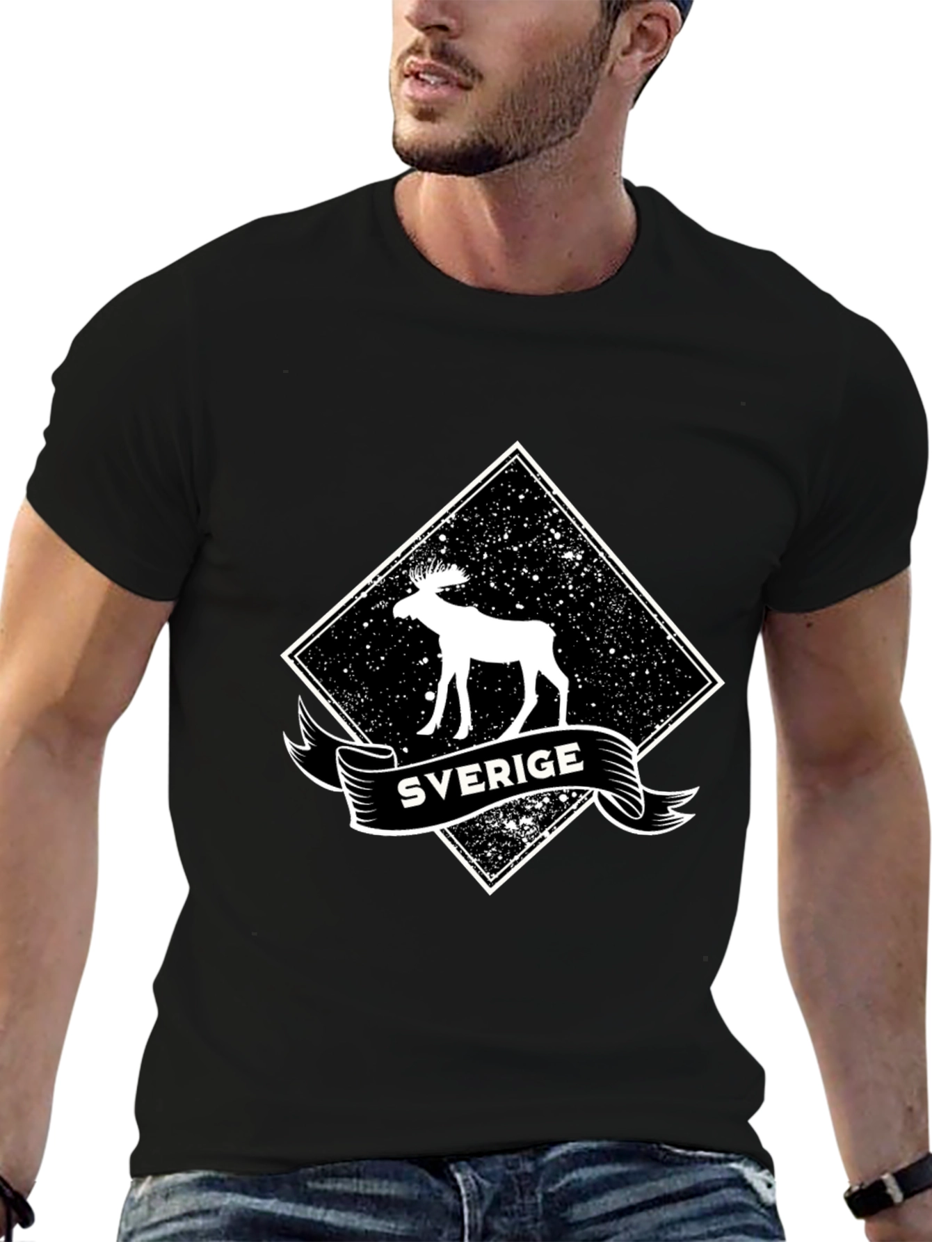 Sweden Sverige Moose Graphic T-Shirt