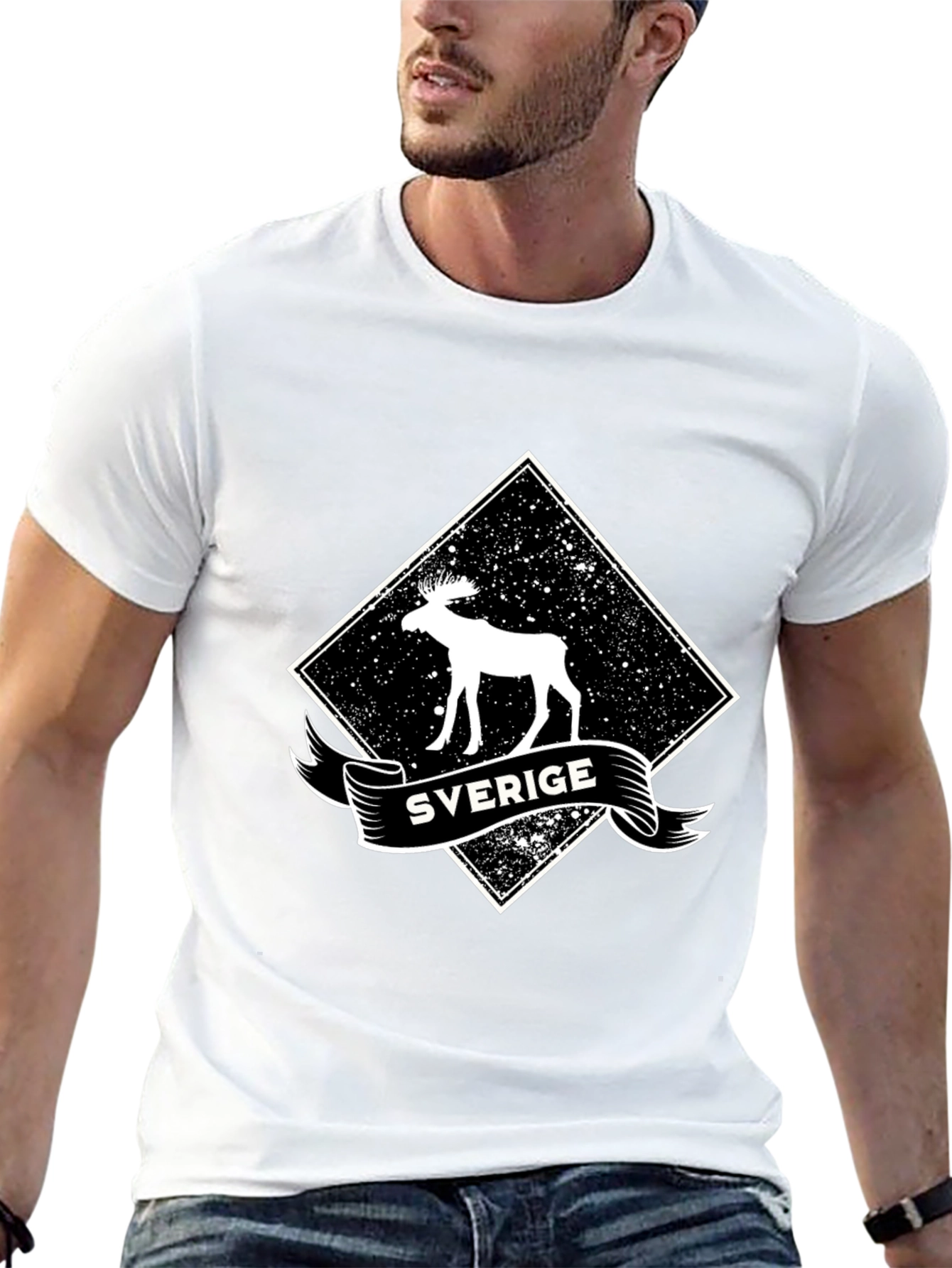 Sweden Sverige Moose Graphic T-Shirt