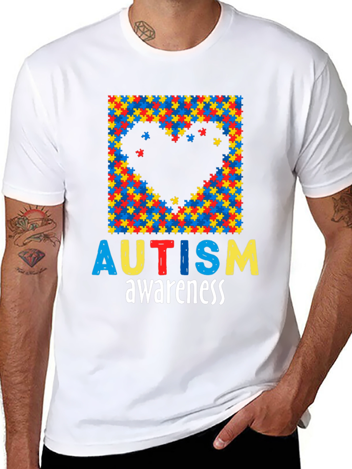 Autism Awareness Puzzle Piece Heart T-Shirt