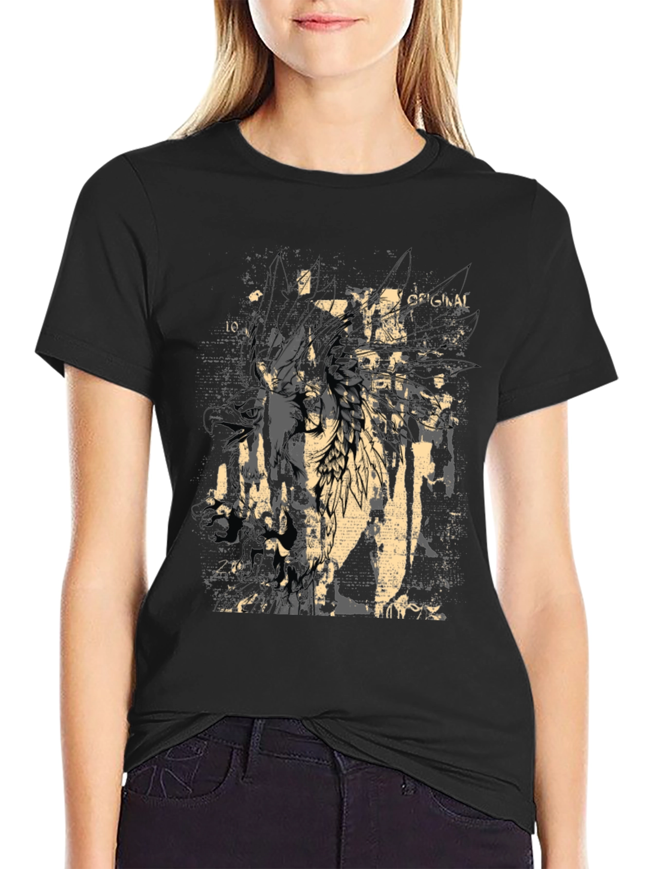 Edgy Graphic Print Black T-Shirt