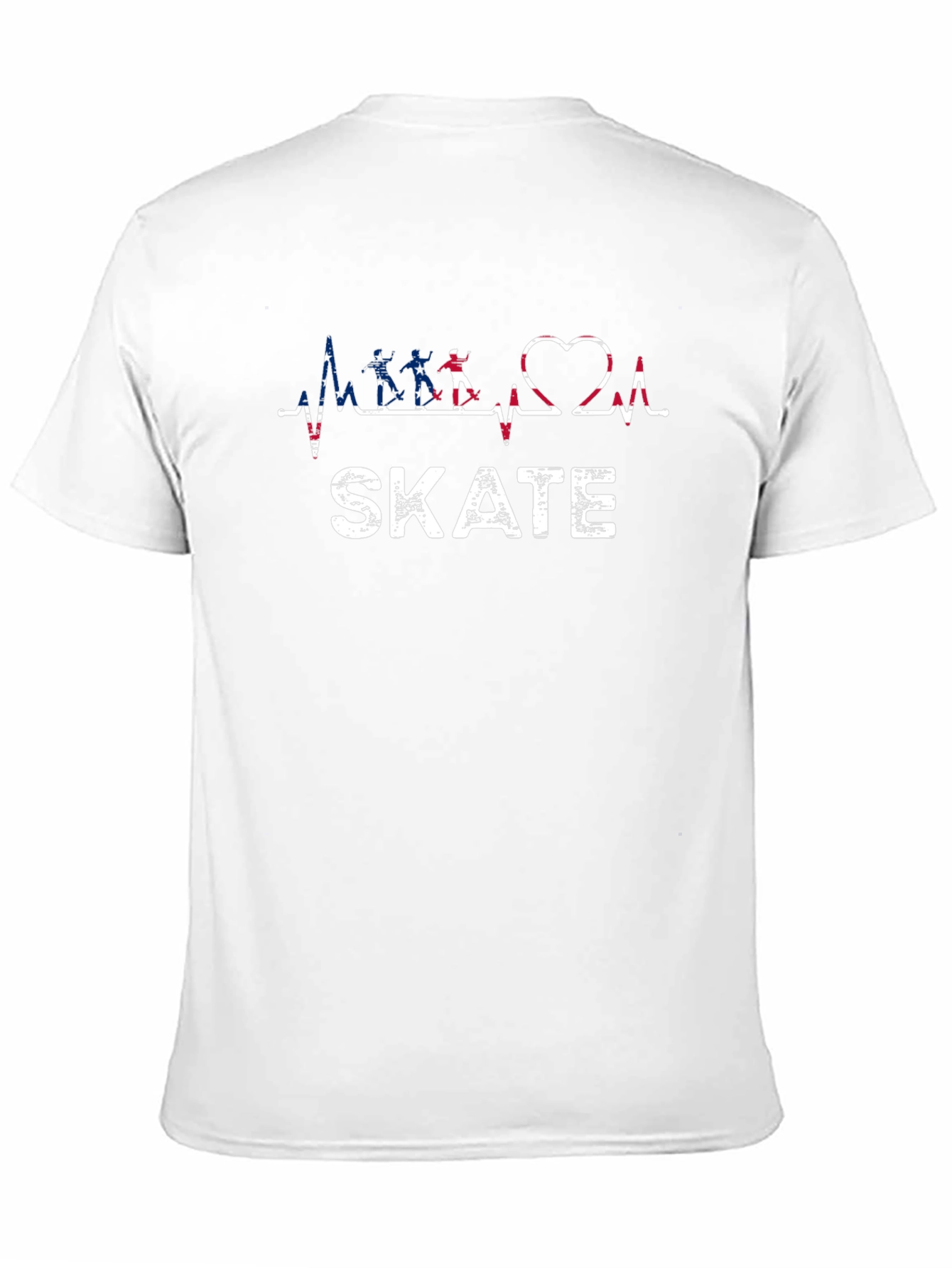 Skate Heartbeat USA Flag Graphic T-Shirt