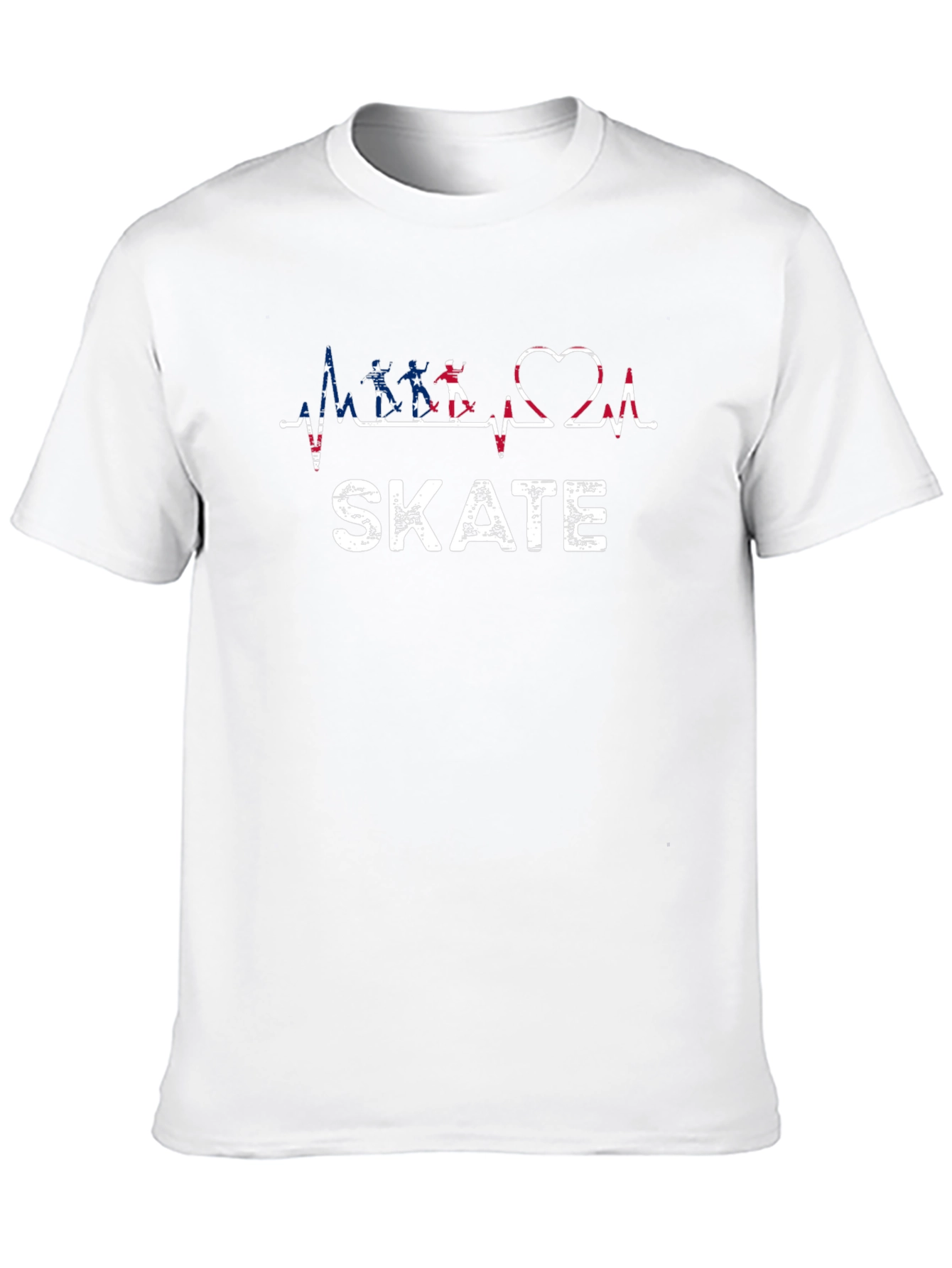 Skate Heartbeat USA Flag Graphic T-Shirt