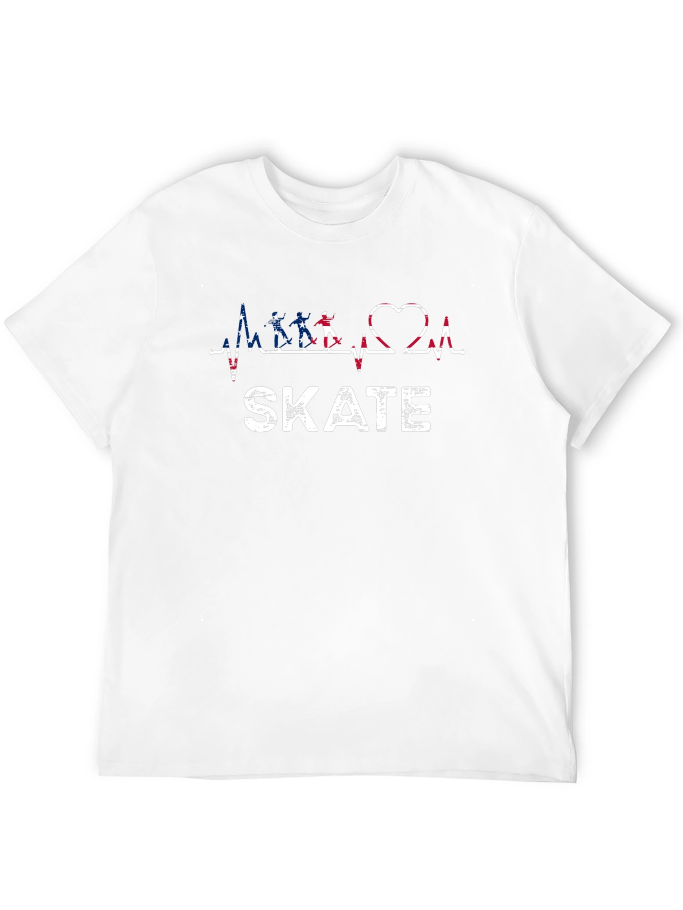 Skate Heartbeat USA Flag Graphic T-Shirt