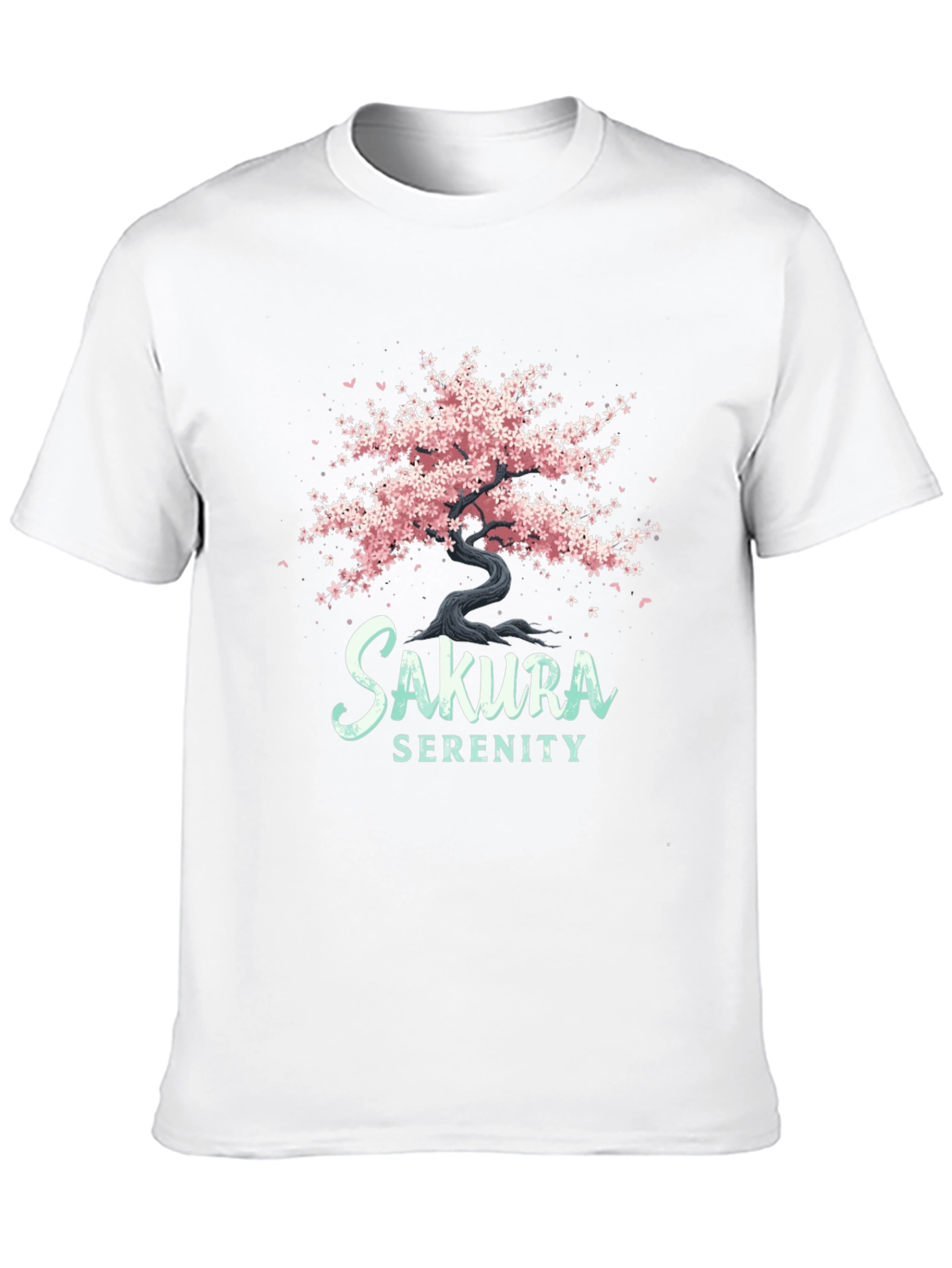 Sakura Serenity Black T-Shirt - Cherry Blossom Tree Design
