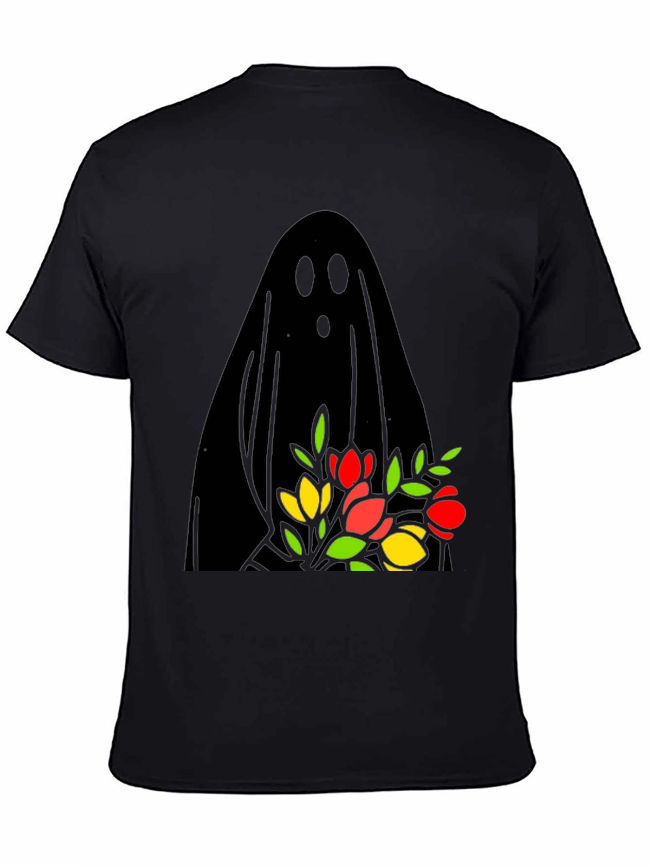 Ghost Holding Flowers Graphic Tee - Spooky Season