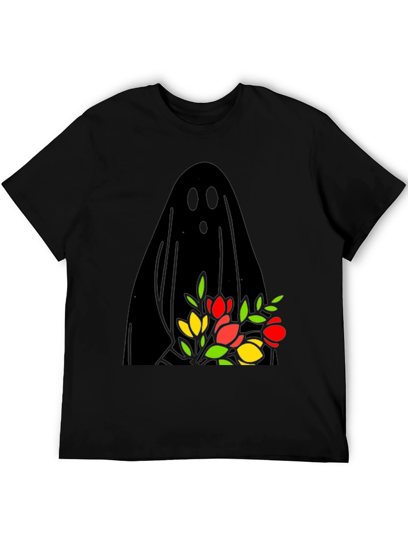 Ghost Holding Flowers Graphic Tee - Spooky Season