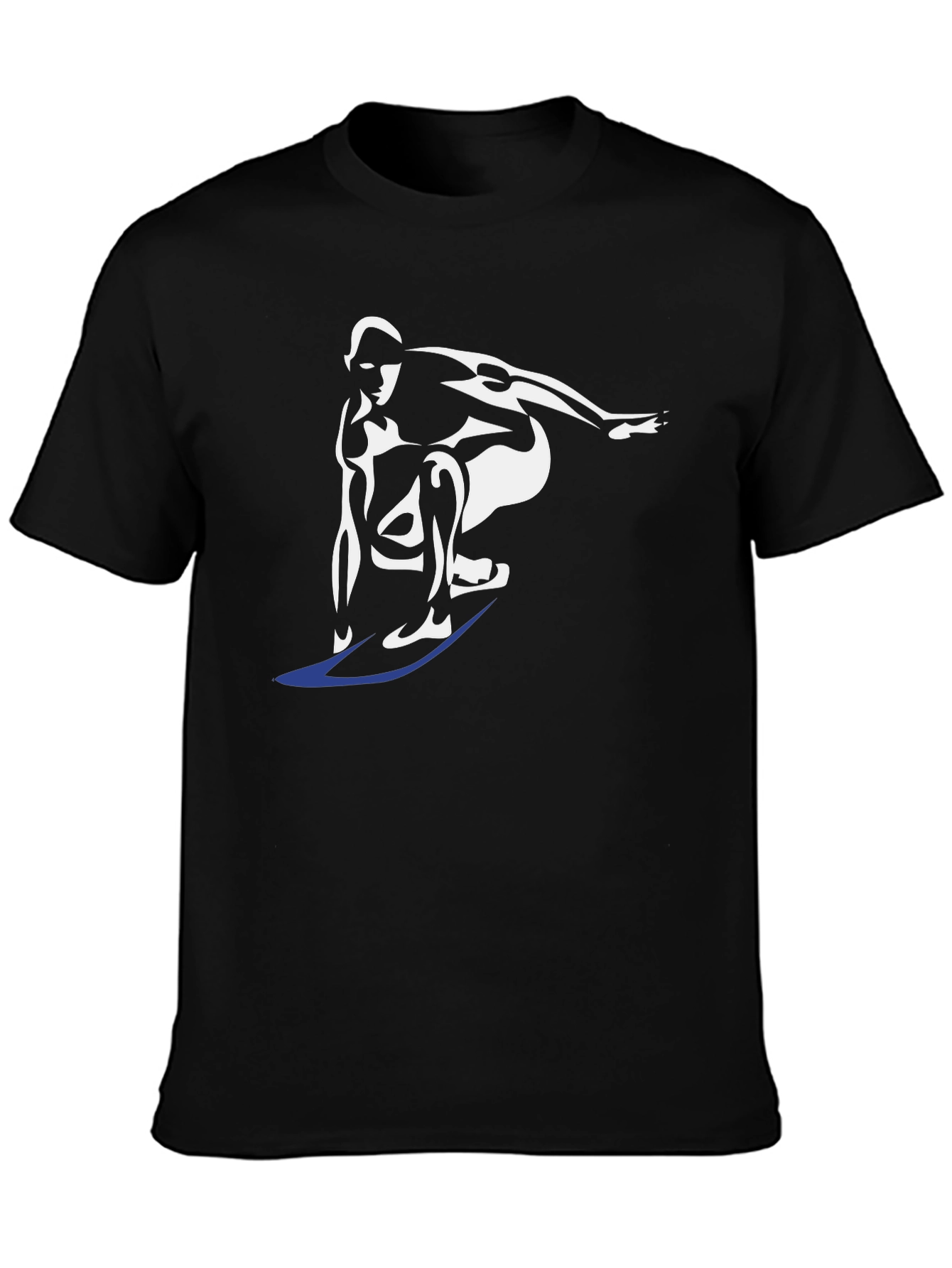 Surfer Graphic T-Shirt - Black Cotton Tee