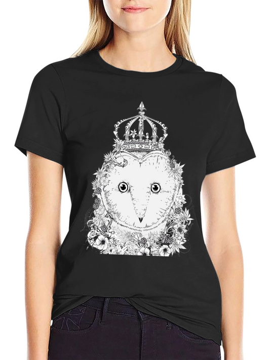 Owl Crown Graphic Tee - Unique Design