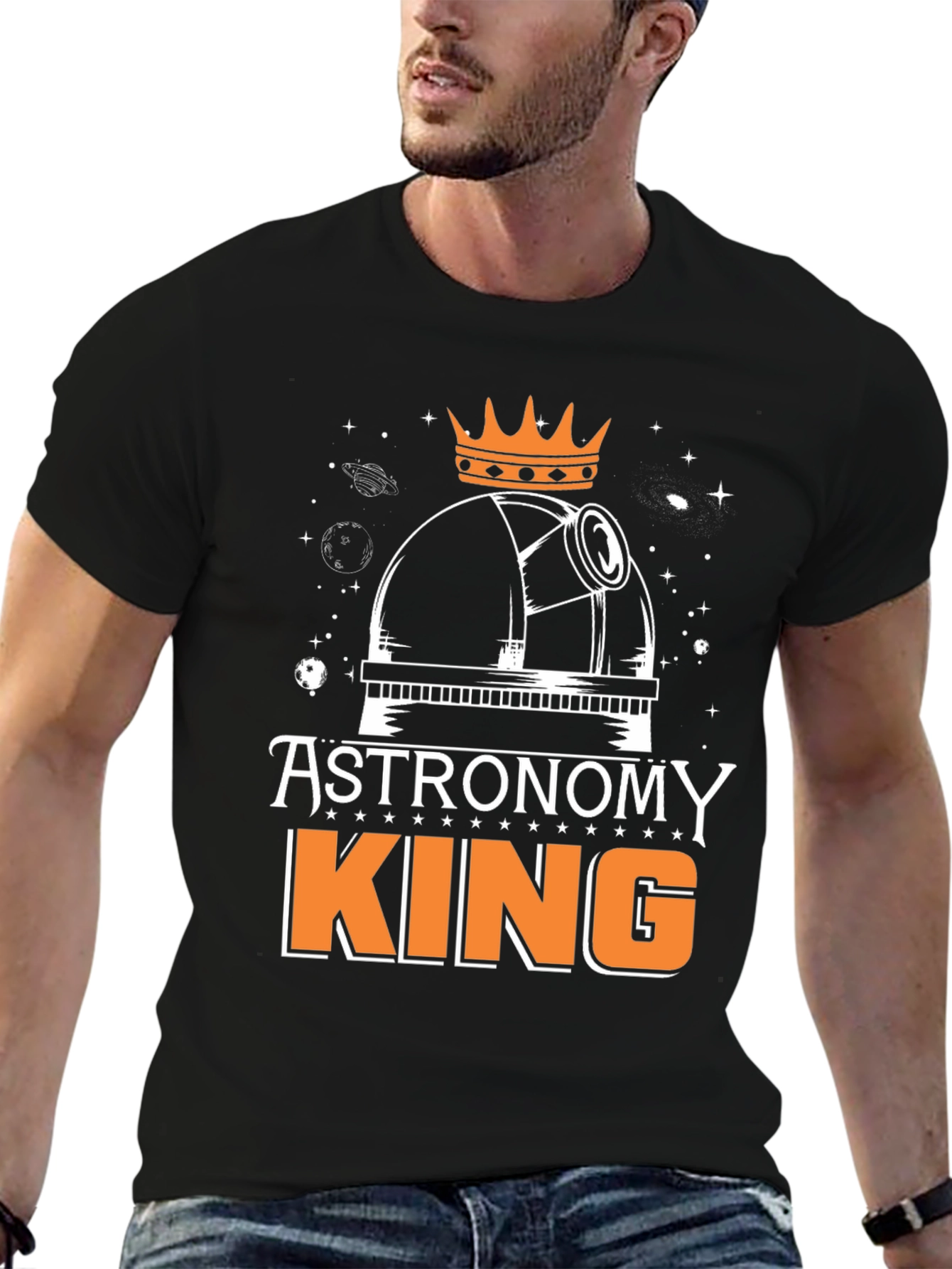 Astronomy King Mens Black T-Shirt