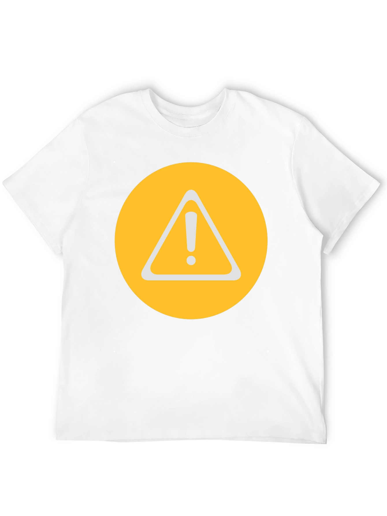 Warning Sign Graphic Tee - Round Yellow Alert T-Shirt