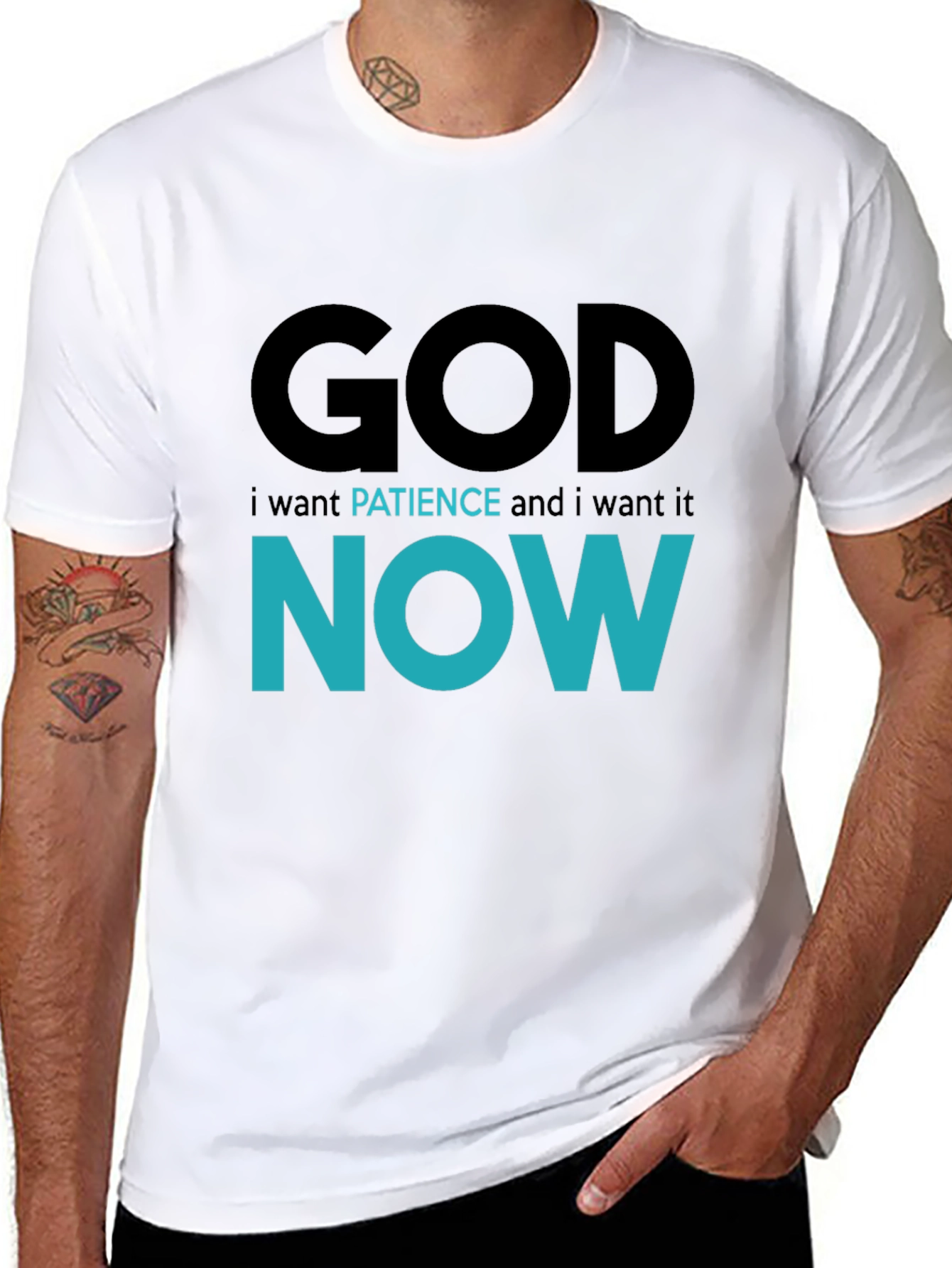 God Patience Now T-Shirt - Soft Cotton Blend
