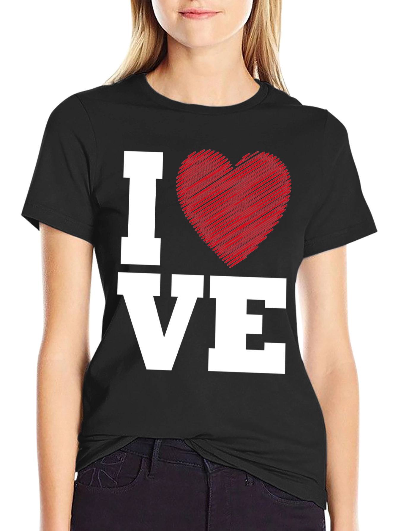 I Heart VE Black Graphic Tee - Love Expression