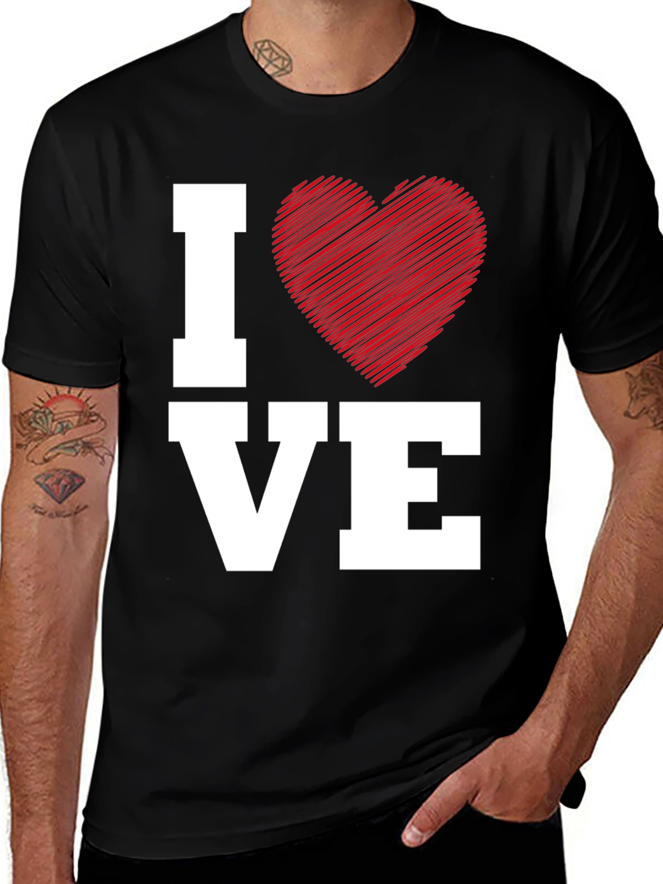 I Heart VE Black Graphic Tee - Love Expression