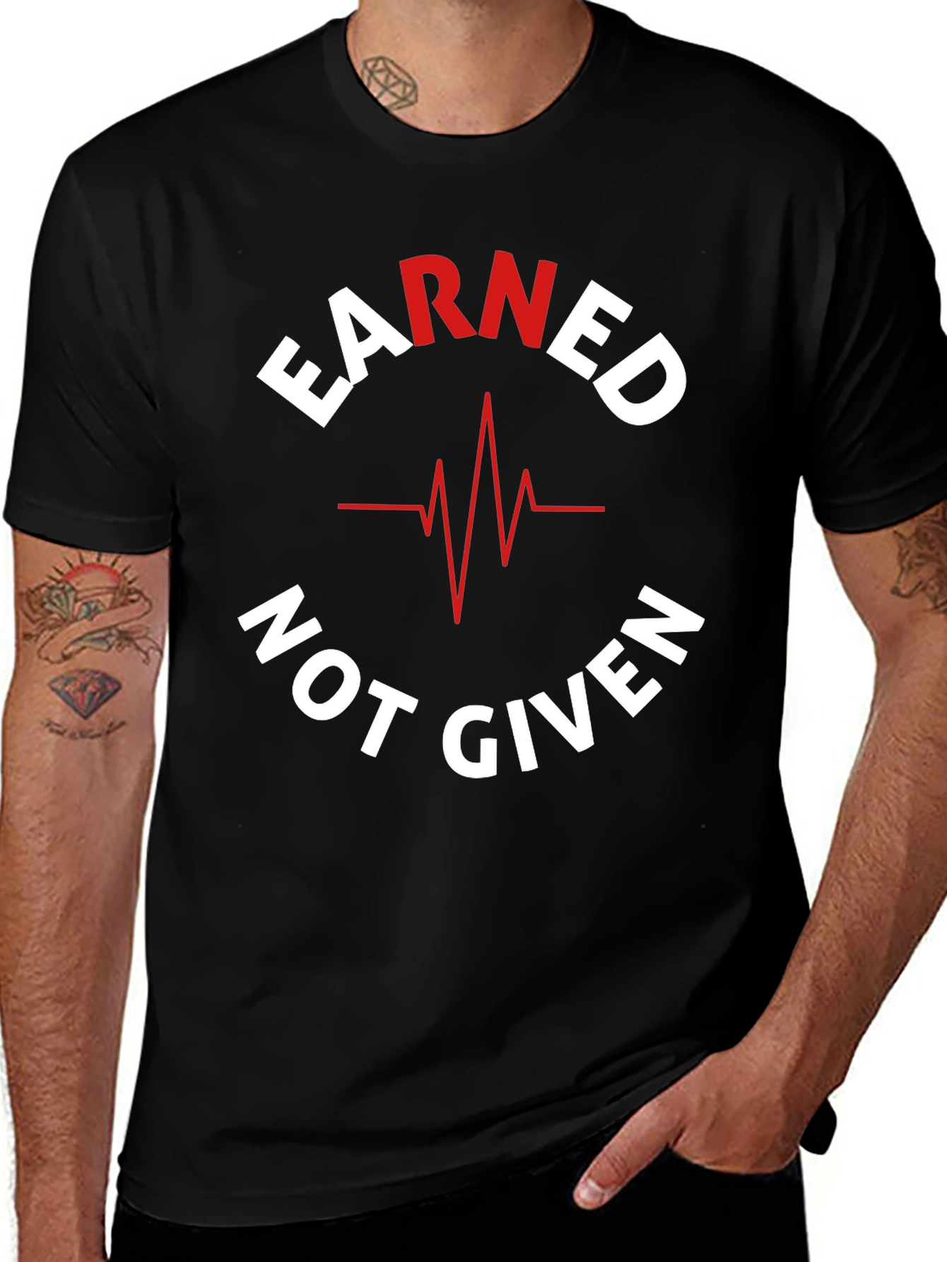 Earned Not Given Graphic Tee - Black Cotton T-Shirt