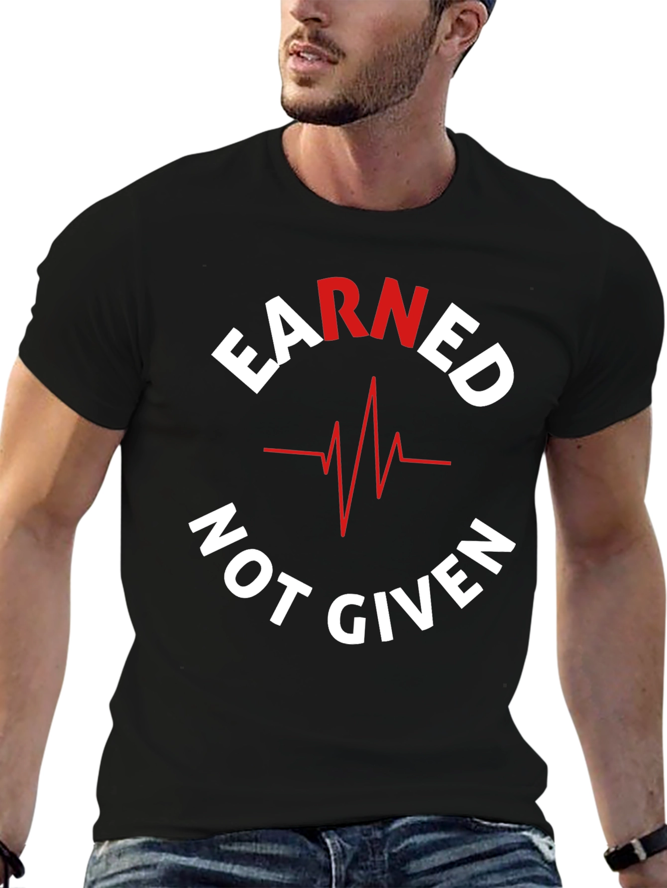 Earned Not Given Graphic Tee - Black Cotton T-Shirt