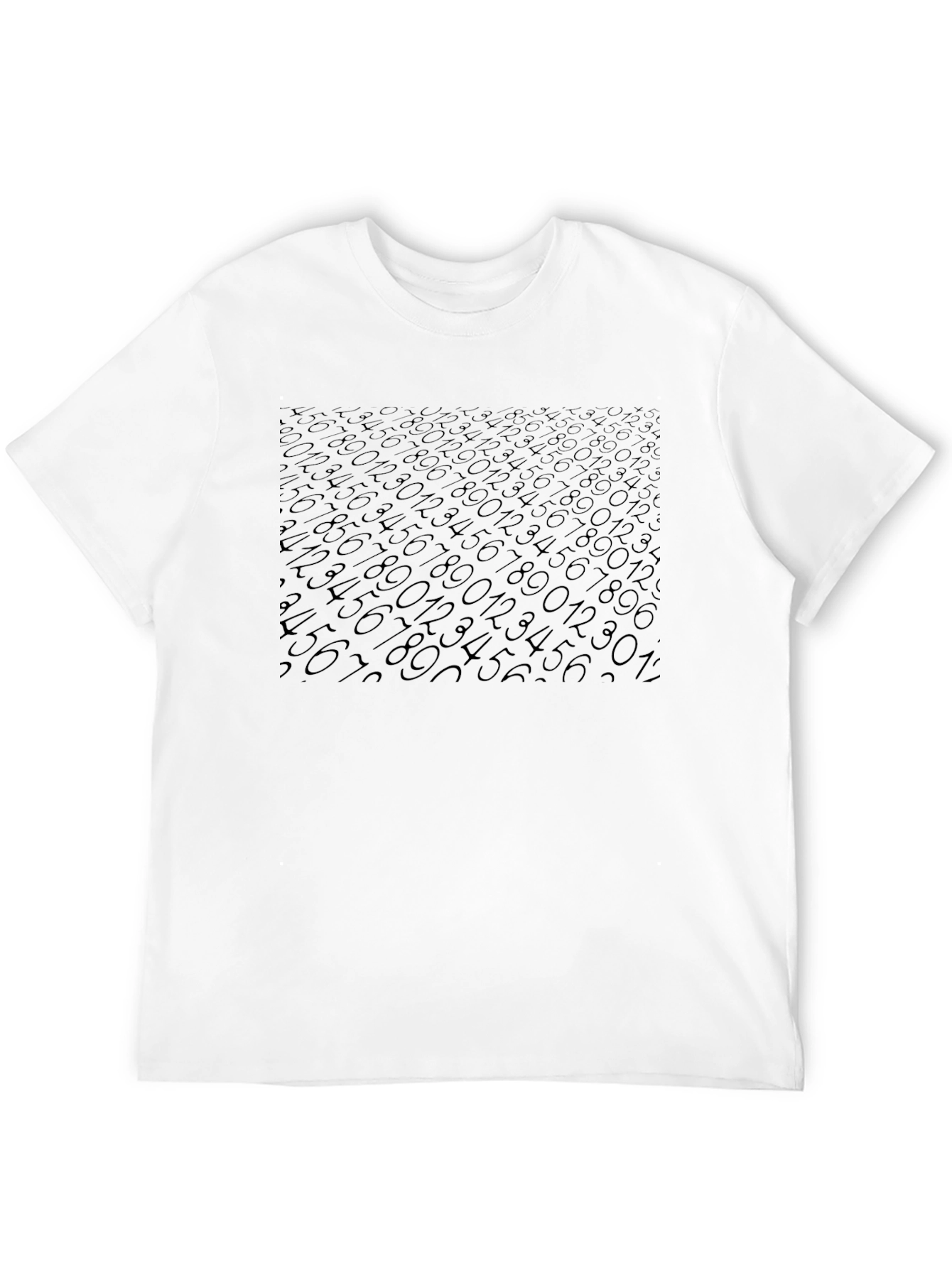 Mens Black Numeric Pattern T-Shirt