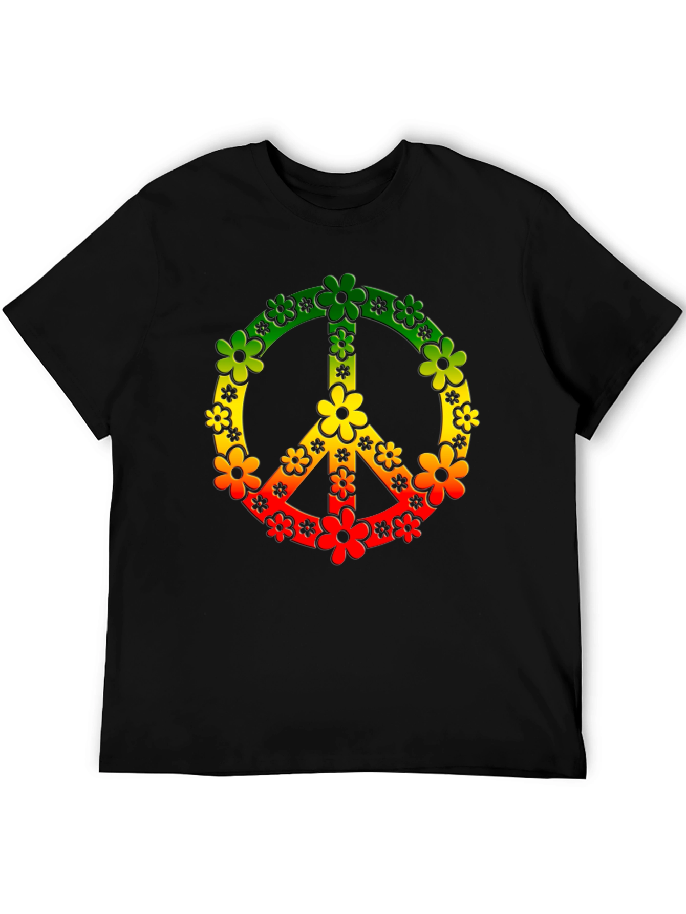 Rasta Peace Sign Flower Power T-Shirt