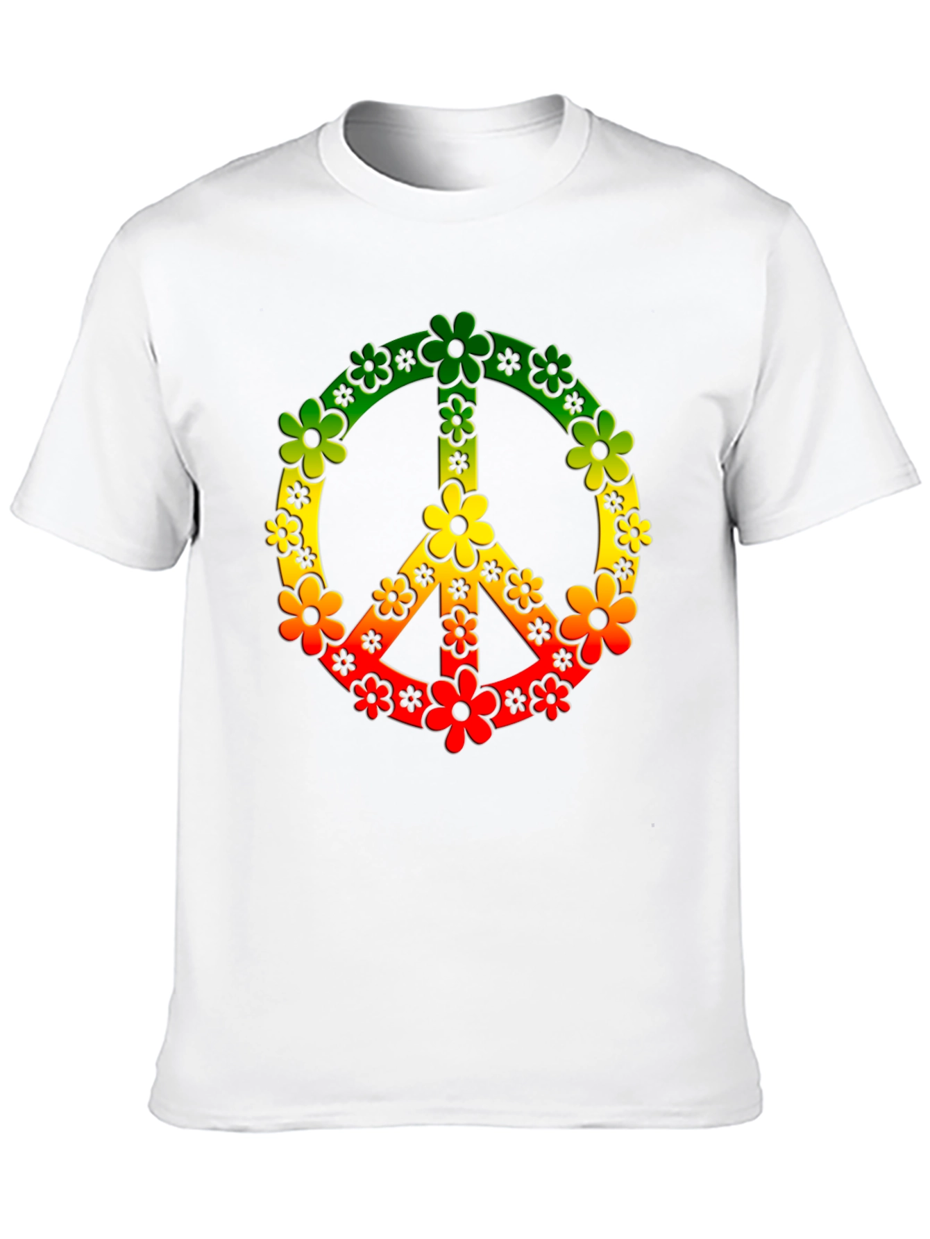 Rasta Peace Sign Flower Power T-Shirt