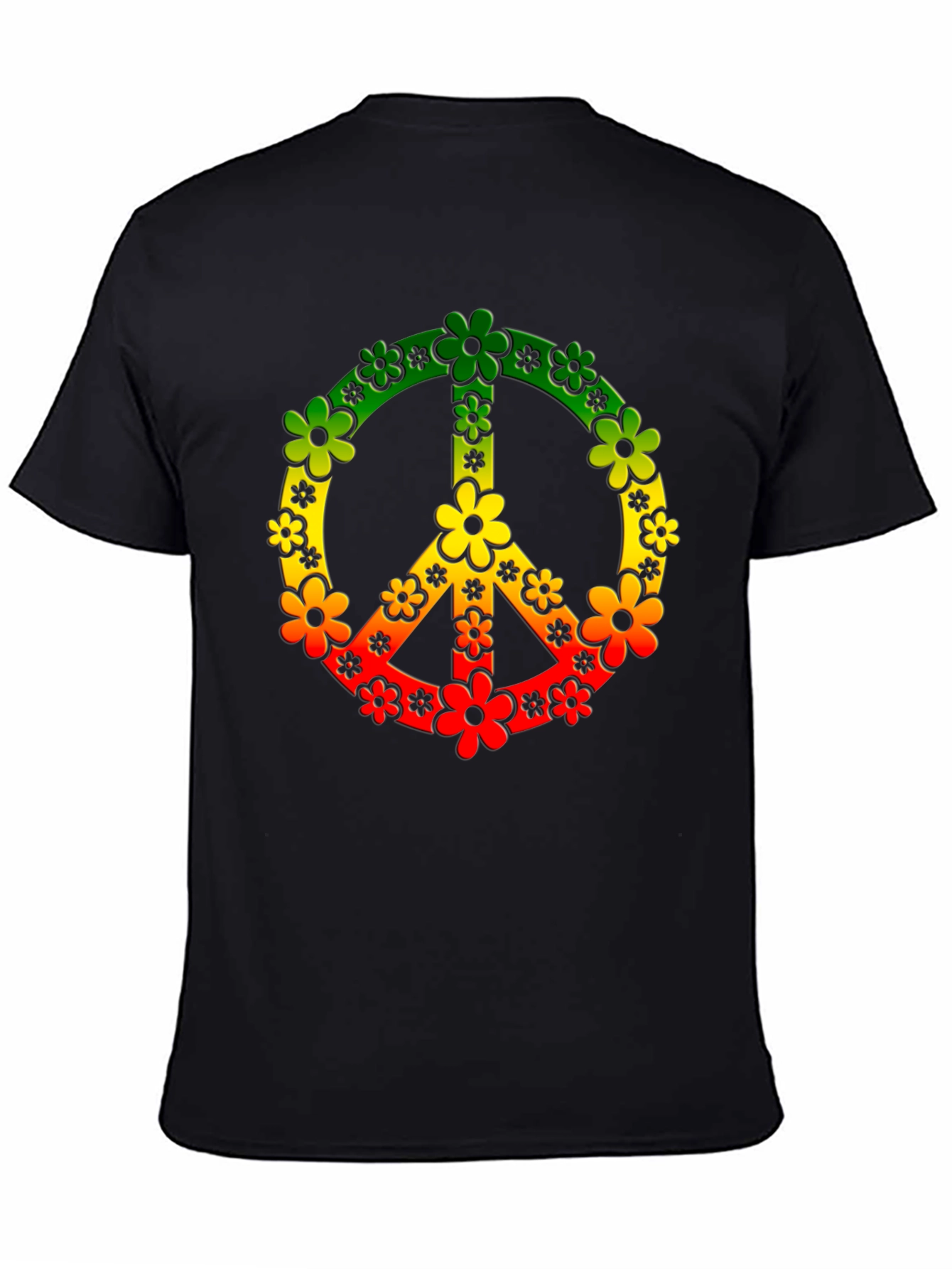 Rasta Peace Sign Flower Power T-Shirt