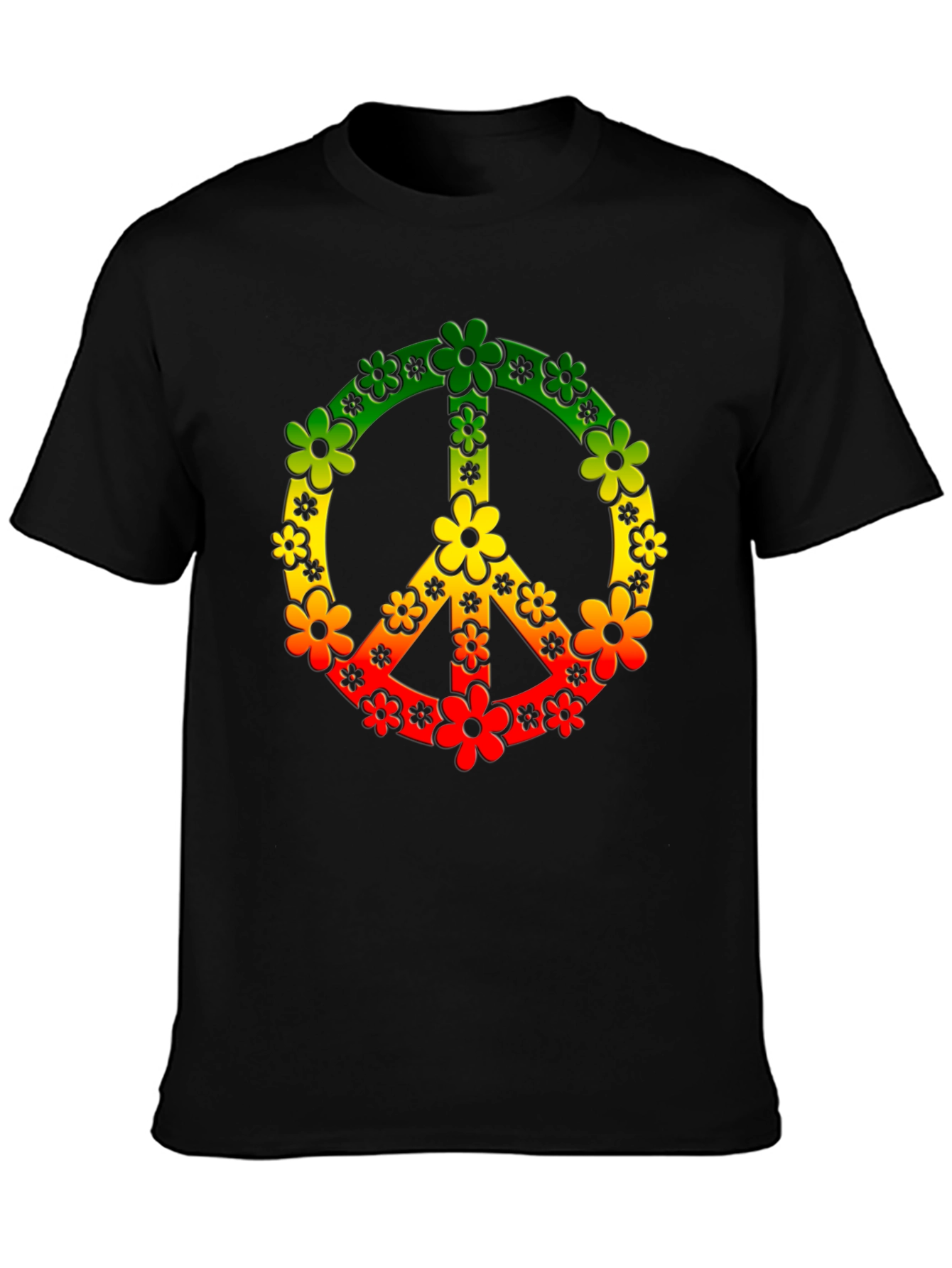 Rasta Peace Sign Flower Power T-Shirt