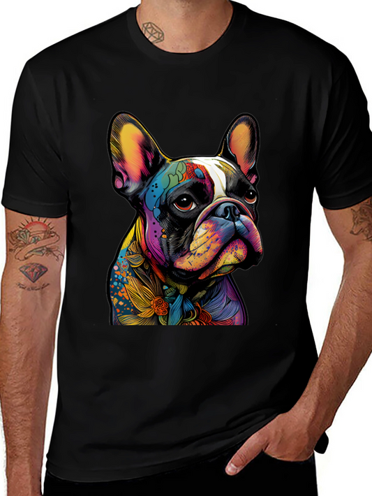 Colorful French Bulldog Graphic T-Shirt
