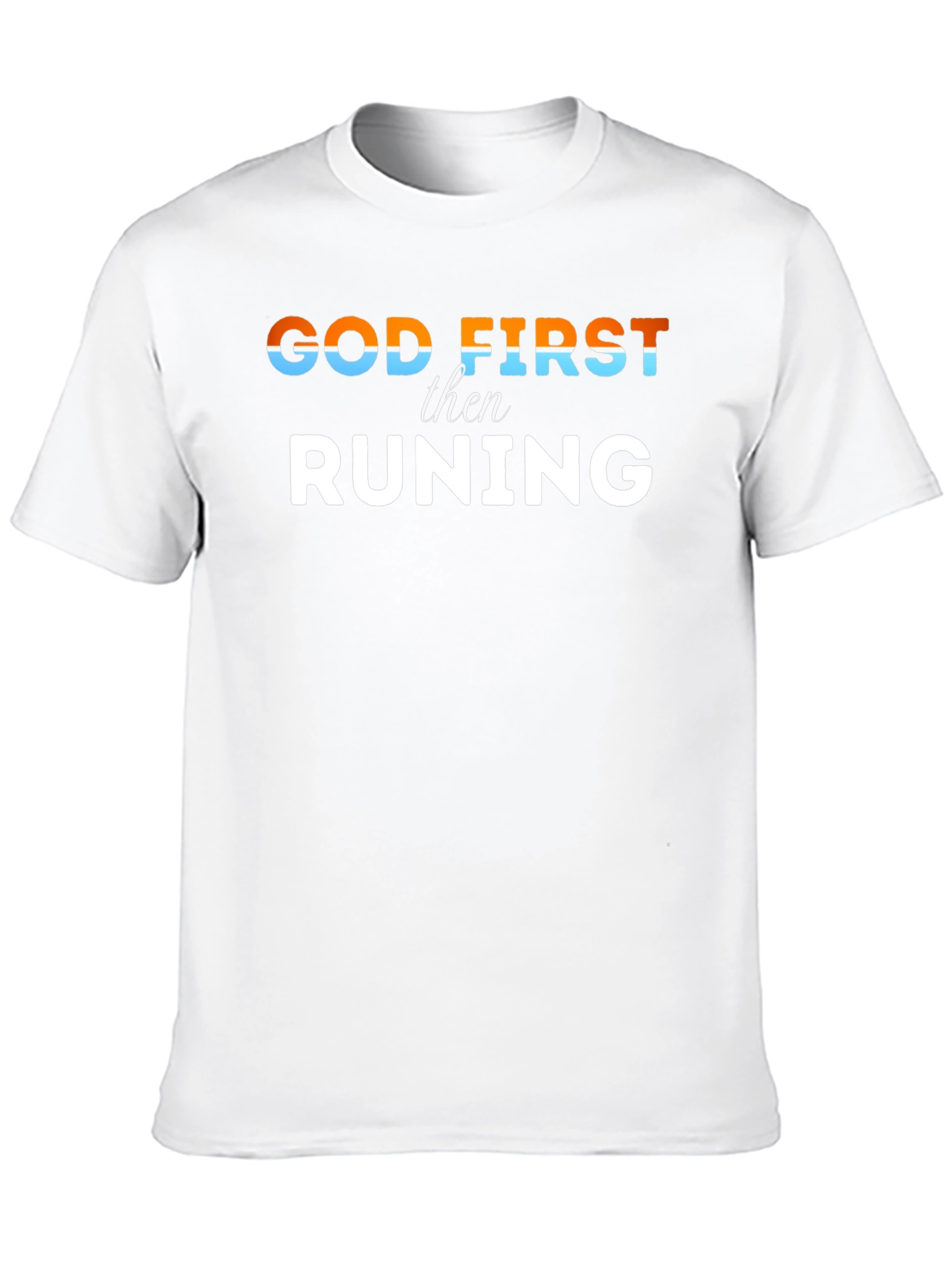 God First Then Running Black Tee