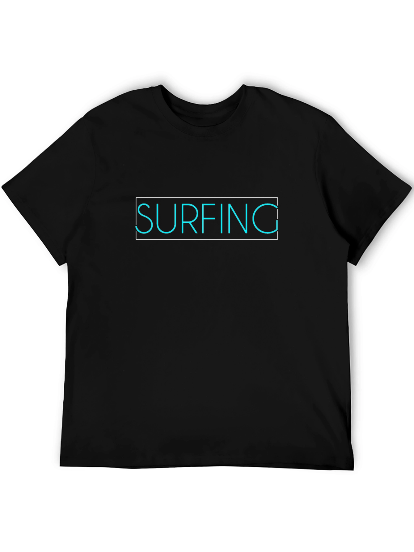 Surfing Graphic Tee - Black Cotton T-Shirt