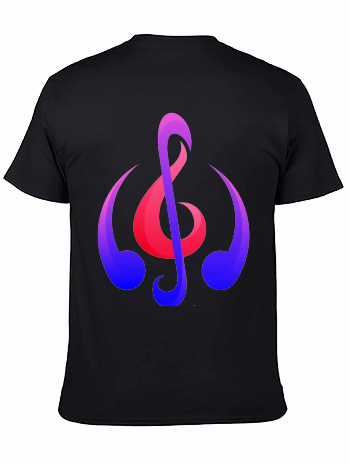 Musical Note Graphic T-Shirt - Trendy Black Tee