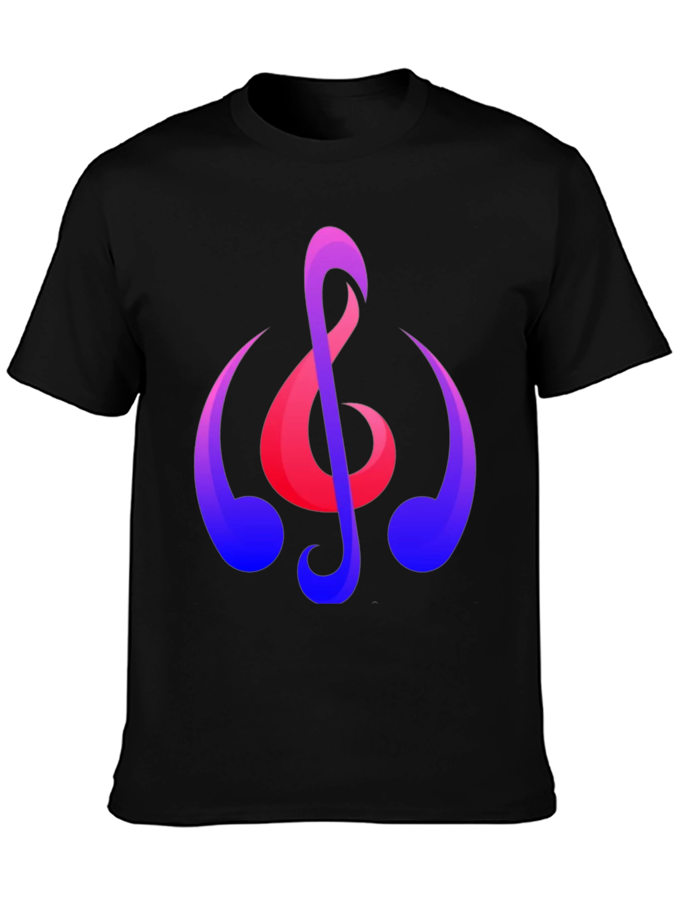 Musical Note Graphic T-Shirt - Trendy Black Tee