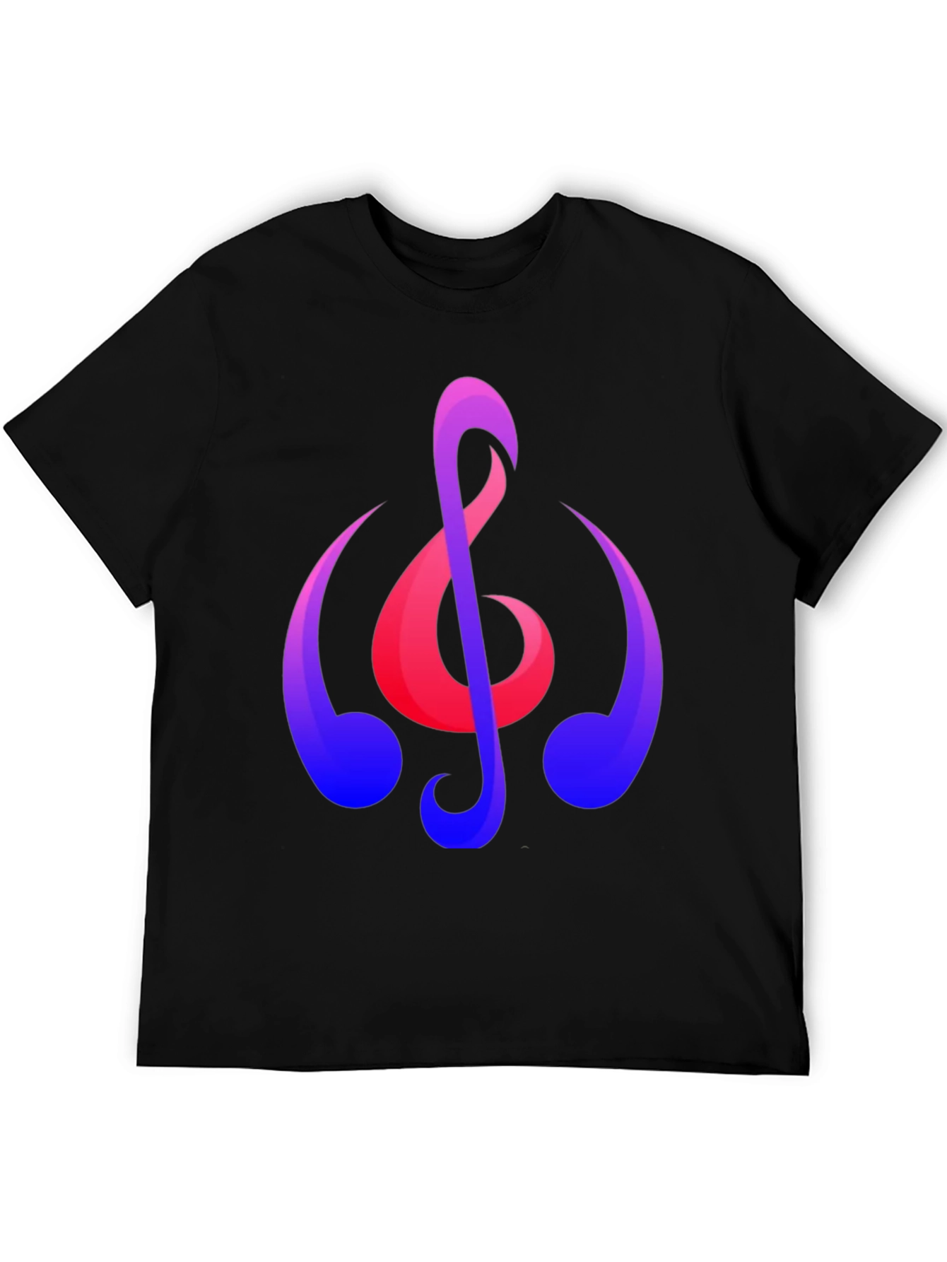 Musical Note Graphic T-Shirt - Trendy Black Tee