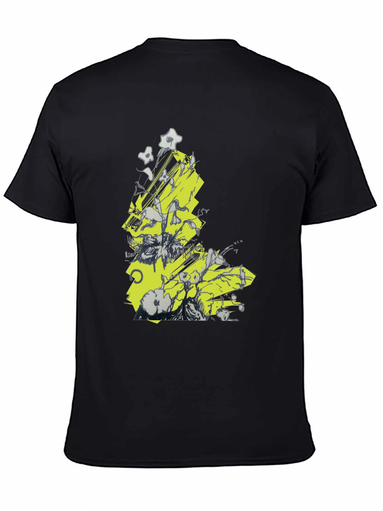 Abstract Graphic Tee - Black Cotton T-Shirt