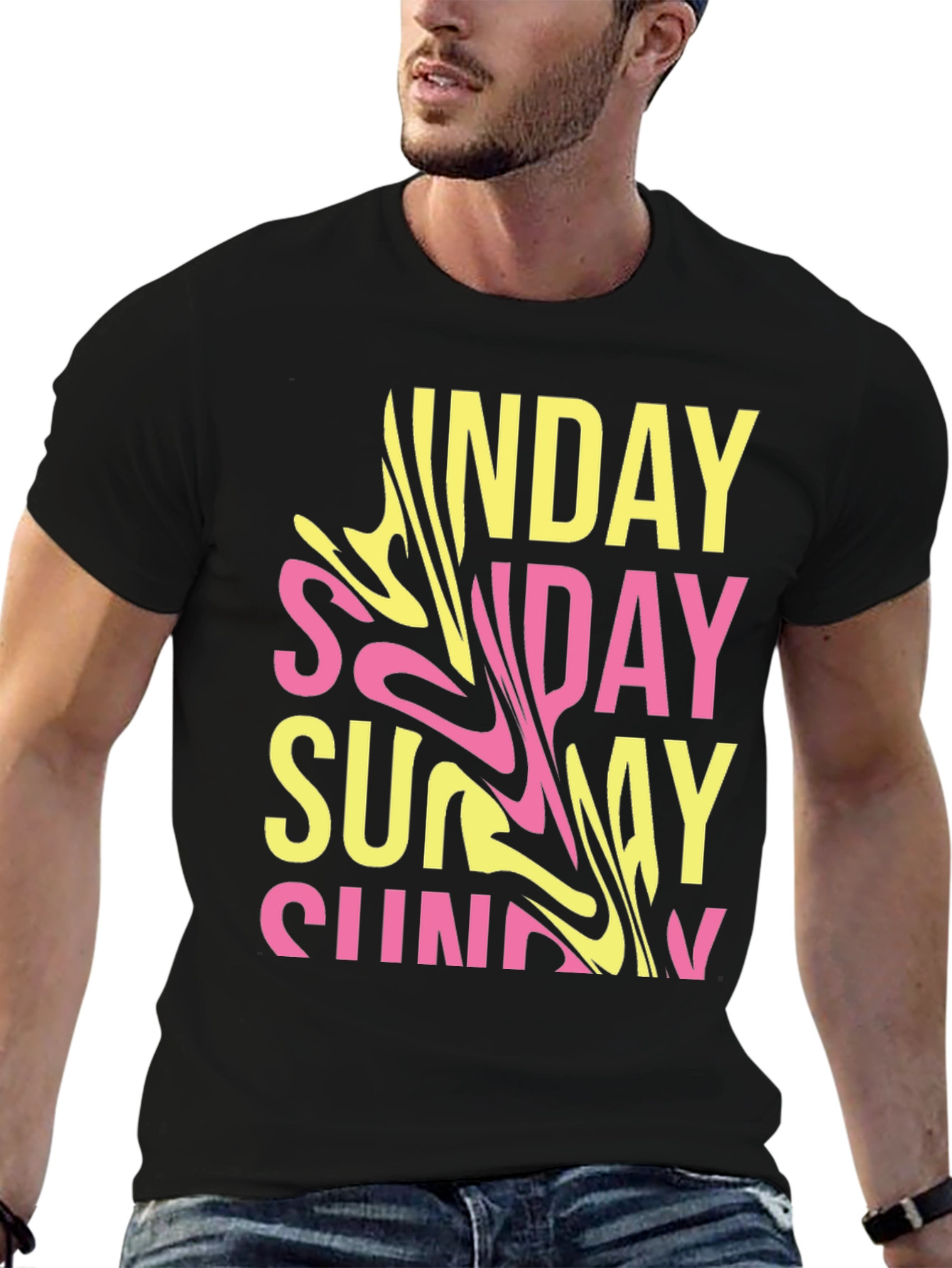 Trendy Sunday Graphic T-Shirt - Casual Wear