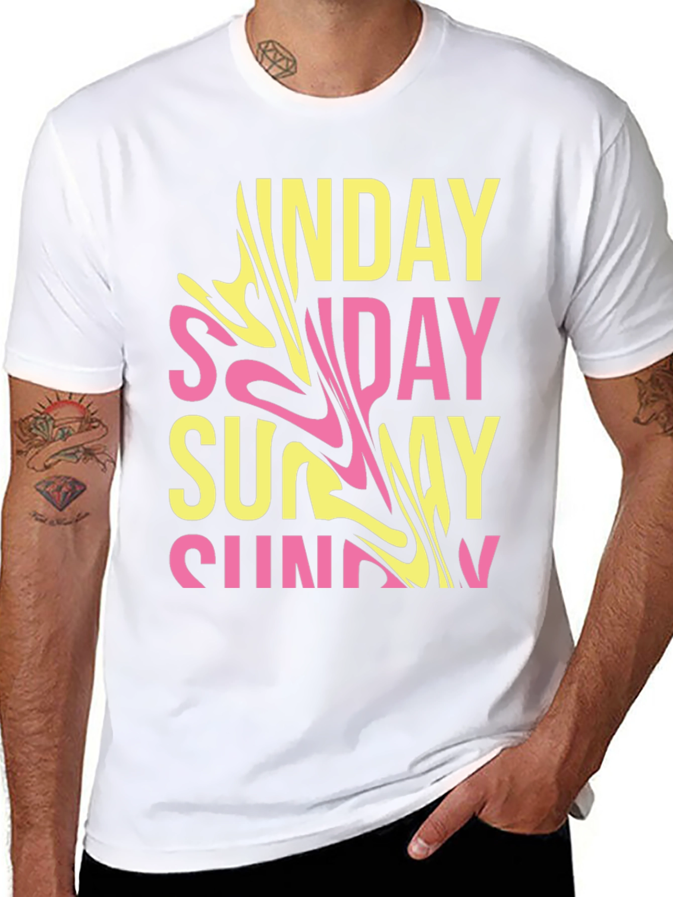 Trendy Sunday Graphic T-Shirt - Casual Wear