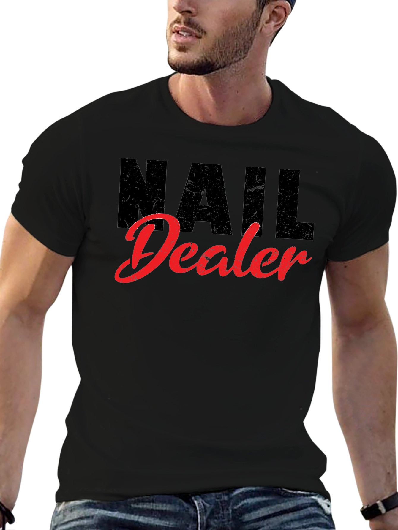 Nail Dealer Graphic T-Shirt - Black Cotton Blend Tee