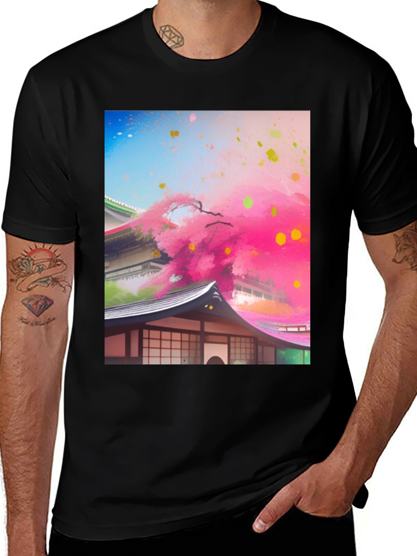 Japanese Blossom Tee - Artistic Design