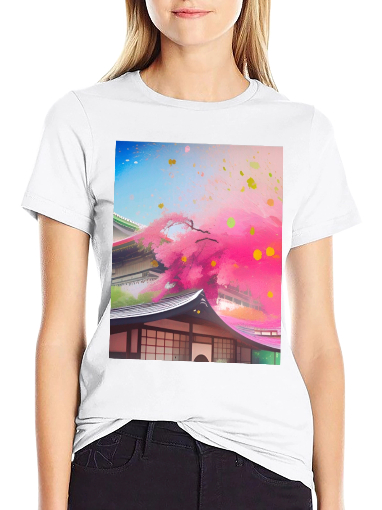 Japanese Blossom Tee - Artistic Design