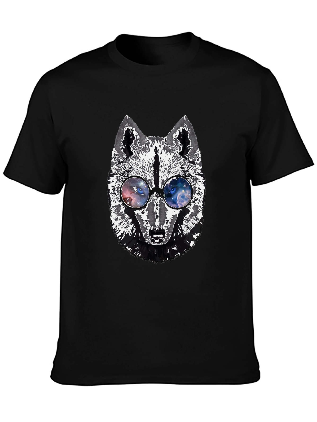 Wolf Galaxy Glasses Graphic Tee