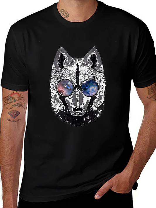Wolf Galaxy Glasses Graphic Tee