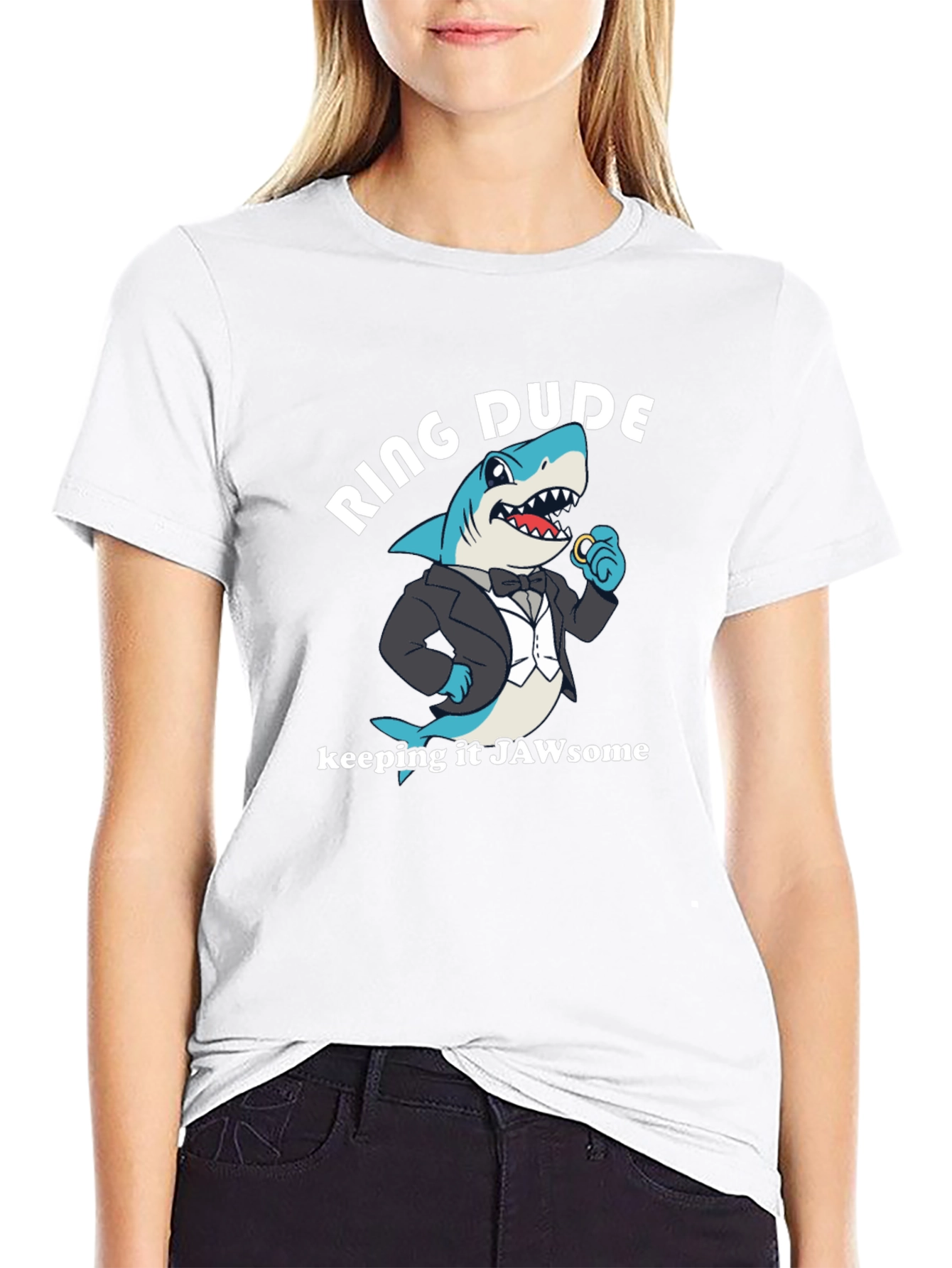 Ring Dude Shark T-Shirt - Jawsome Wedding