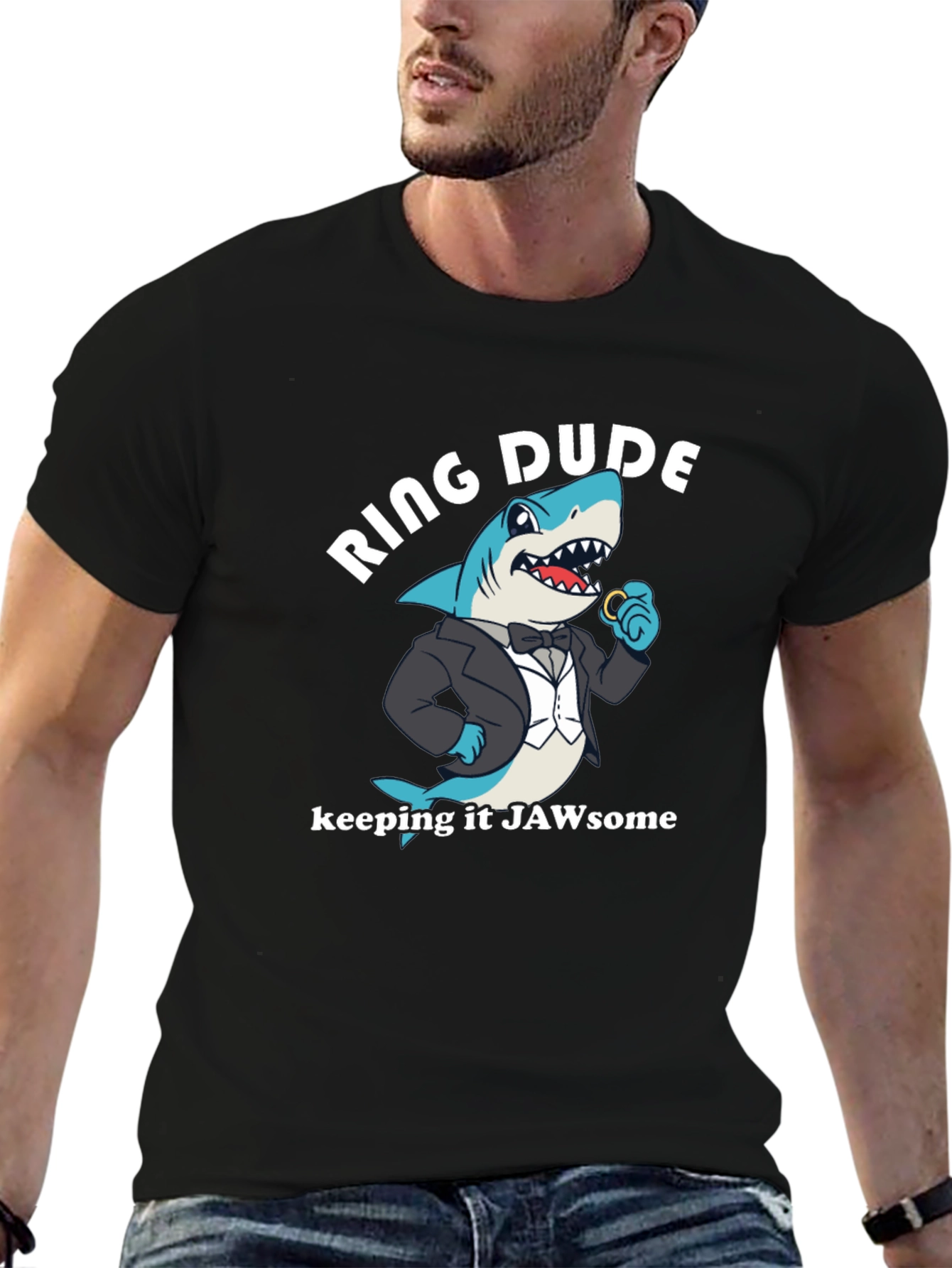 Ring Dude Shark T-Shirt - Jawsome Wedding