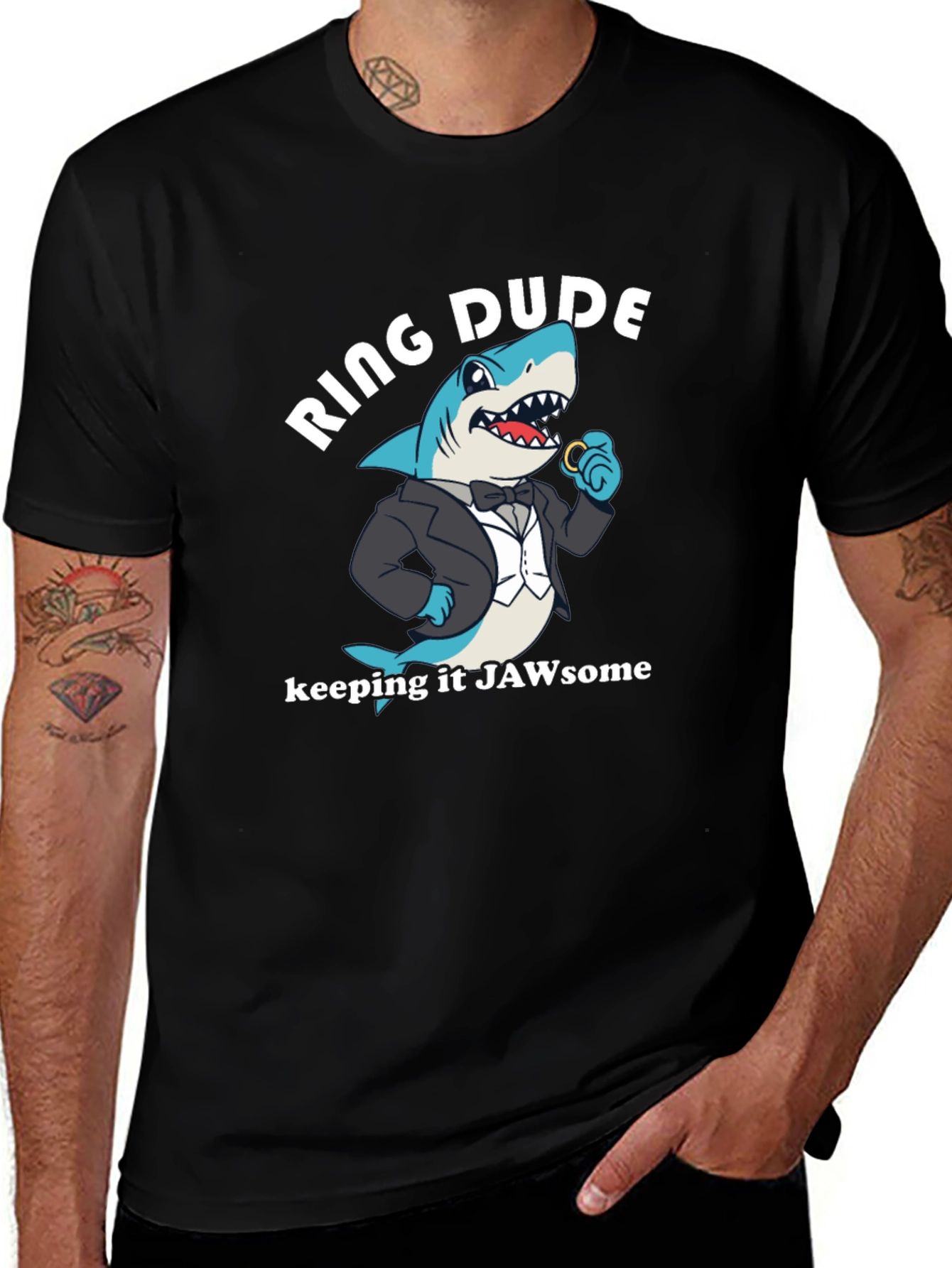 Ring Dude Shark T-Shirt - Jawsome Wedding