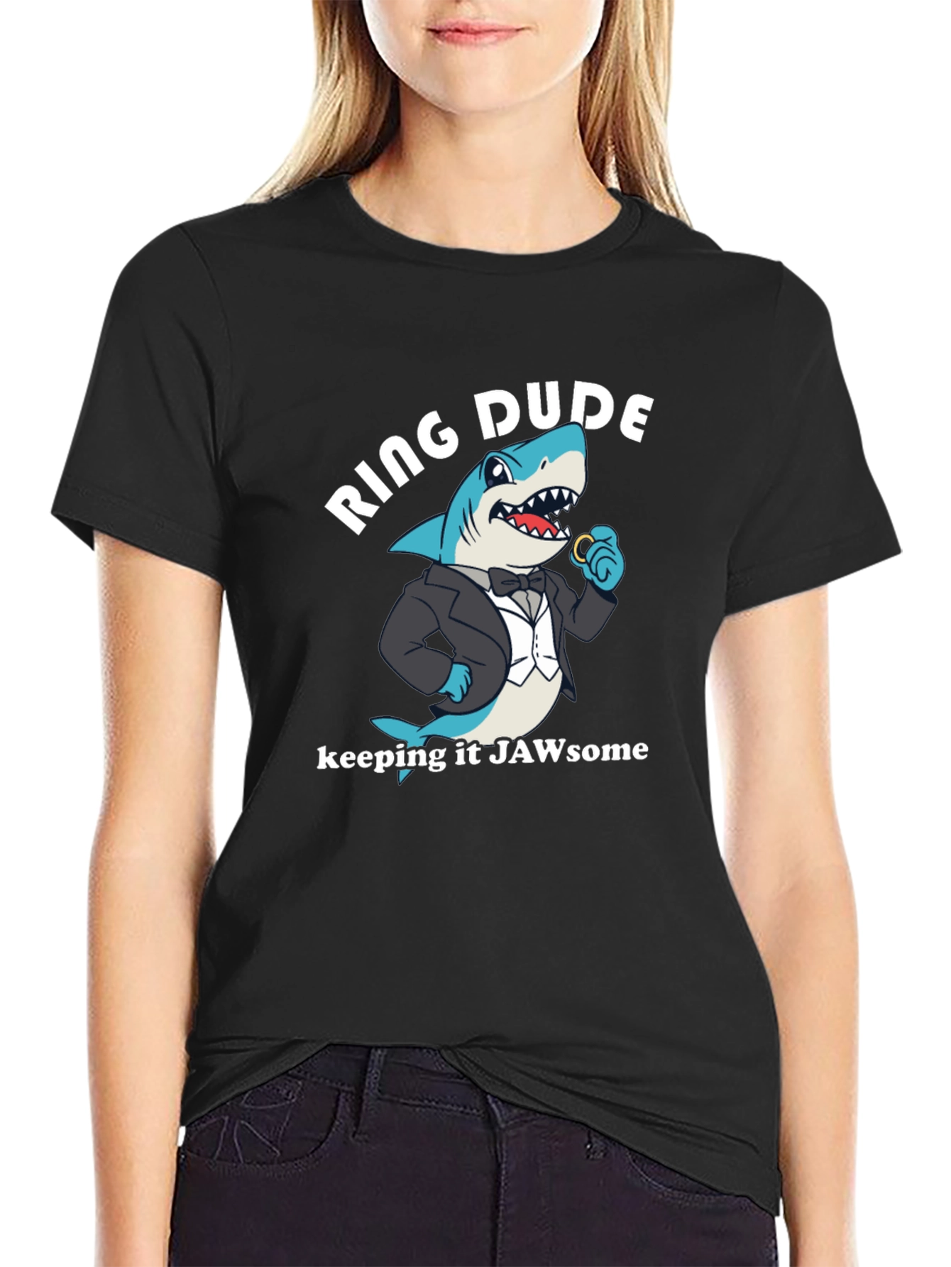 Ring Dude Shark T-Shirt - Jawsome Wedding