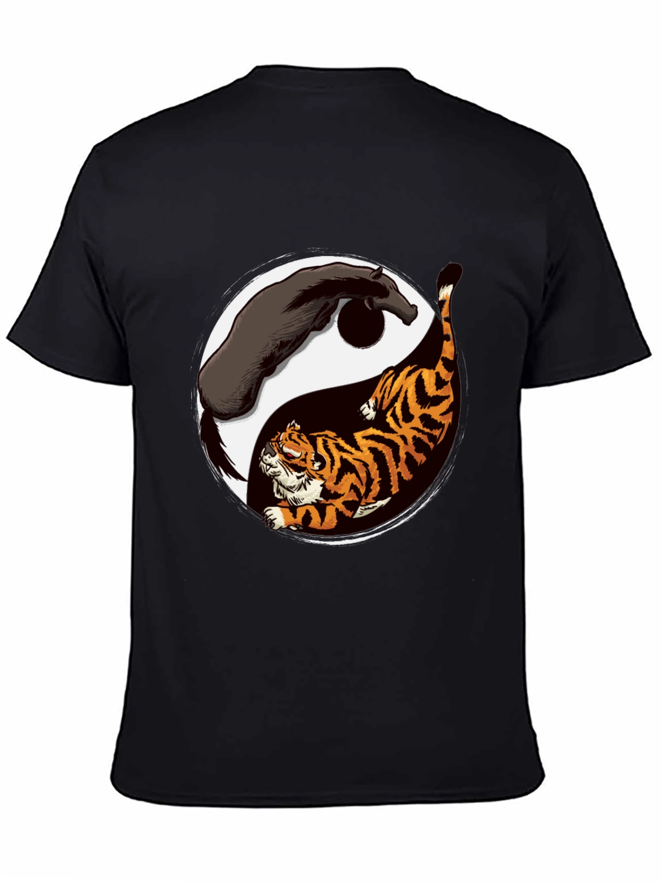 Yin Yang Tiger & Horse Graphic T-Shirt