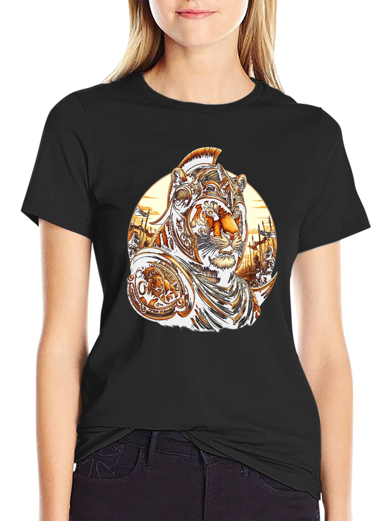 Tiger Gladiator Graphic Tee - Black