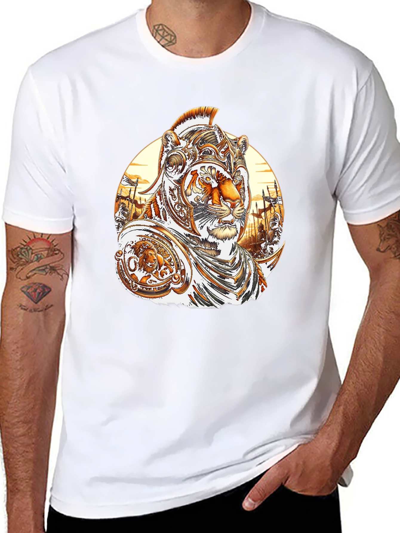 Tiger Gladiator Graphic Tee - Black